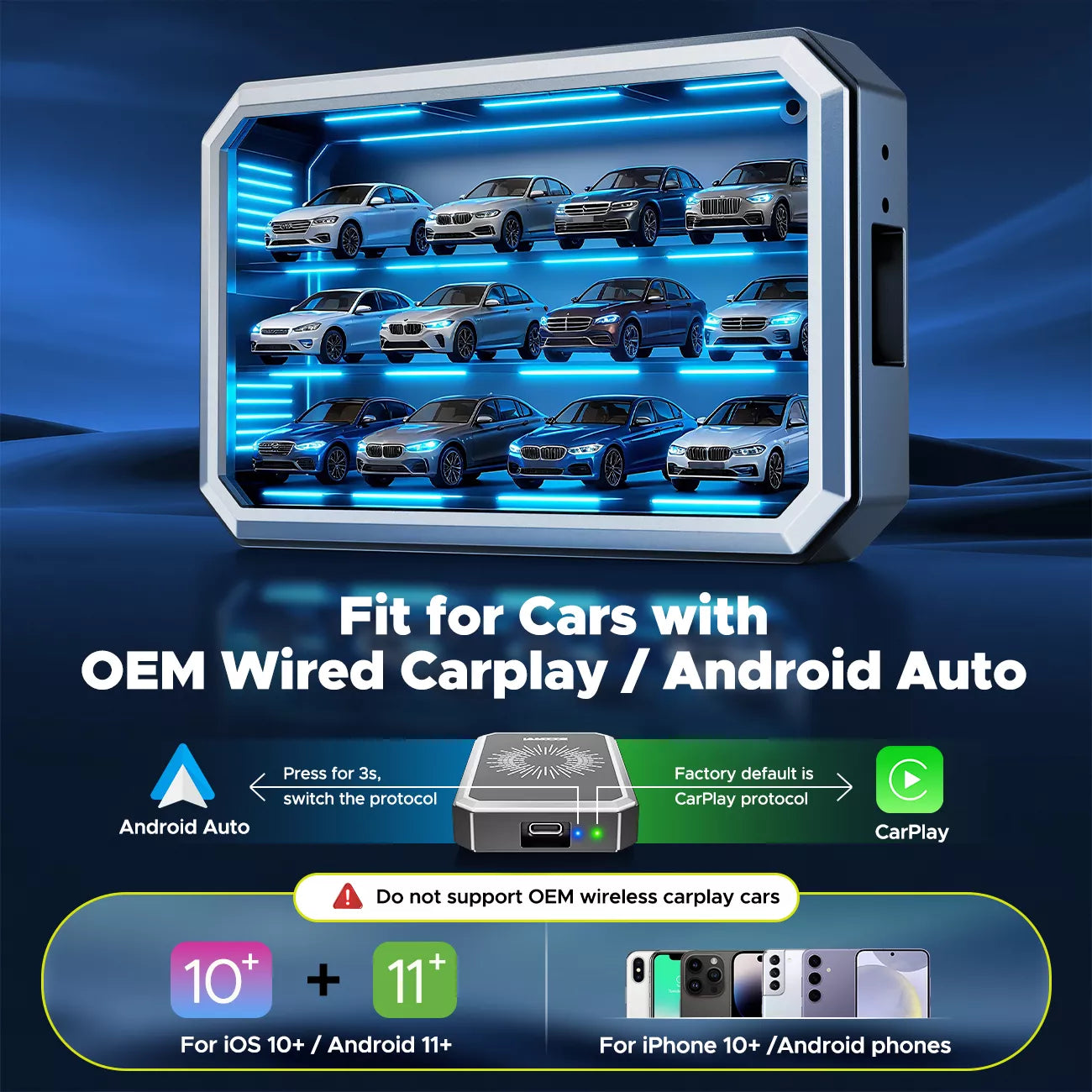 RC26 fit for cars with wired Carplay/Android Auto