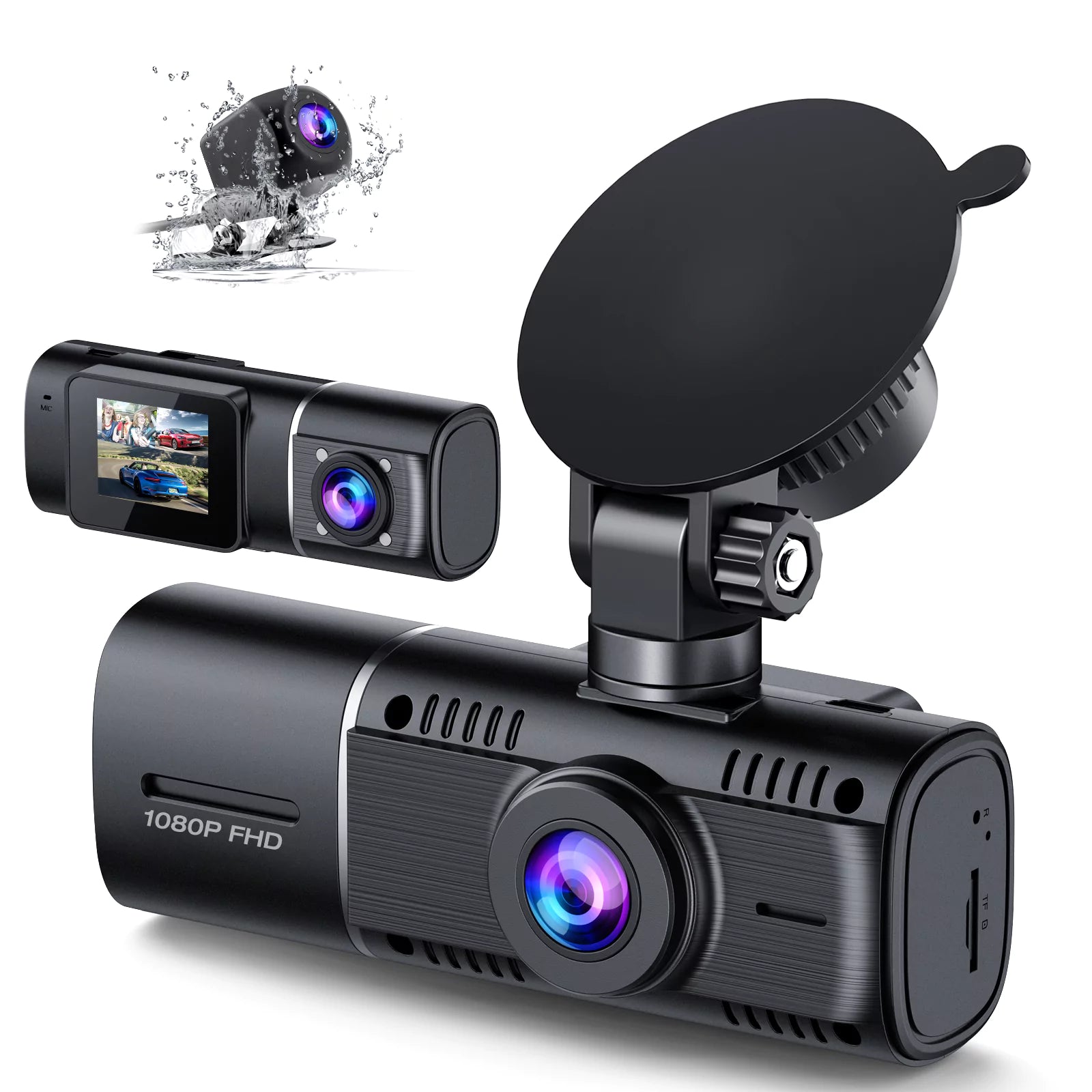 3 Channel Front & Rear & Inside Dash Cam | Lamtto