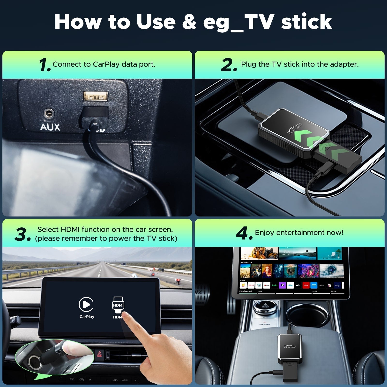 LAMTTO RC25 Car TV Mate Pro HDMI Multimedia & Wireless CarPlay Adapter