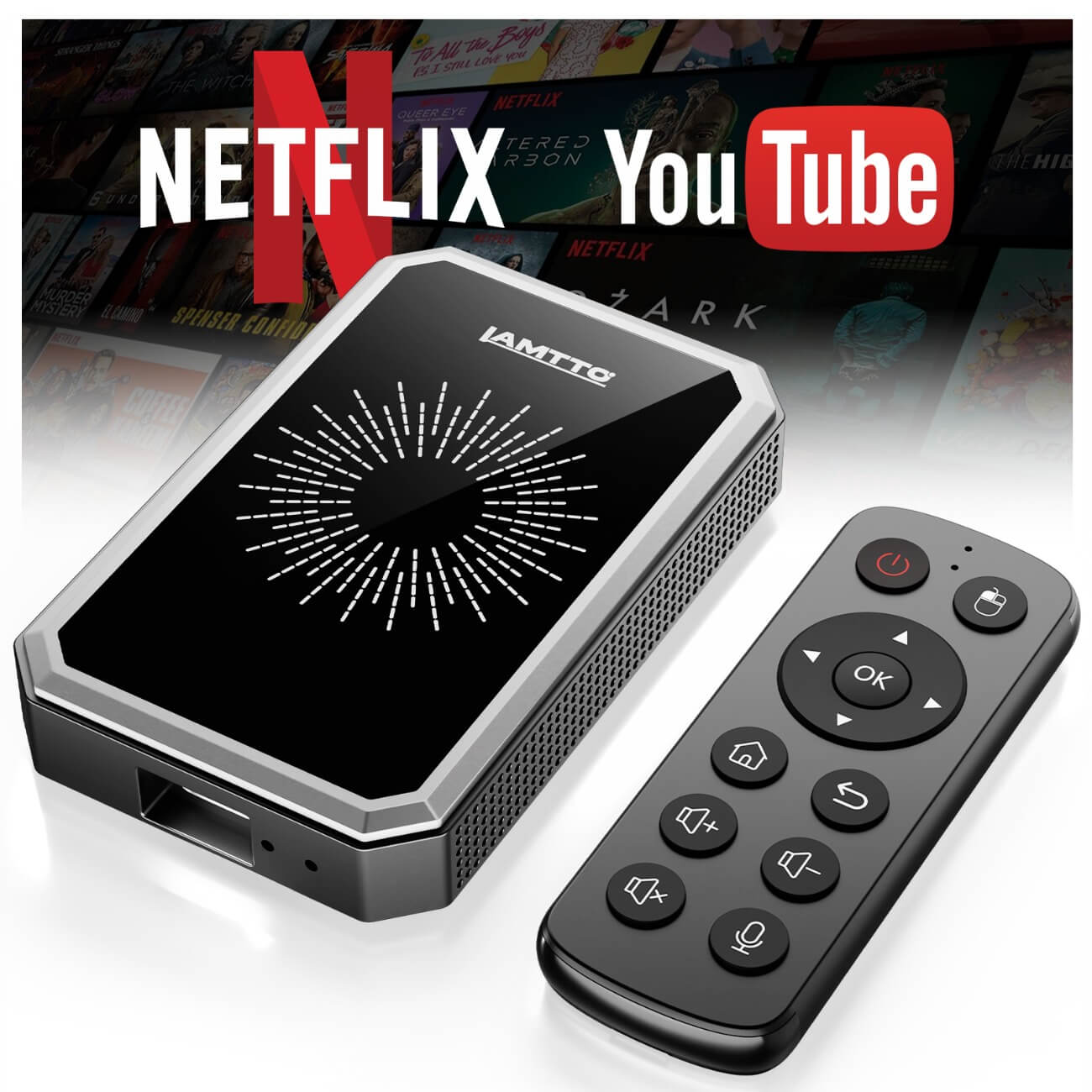 Lamttto Wireless Adapter & Video AI Box With Netflix/YouTube/TikTok For Car