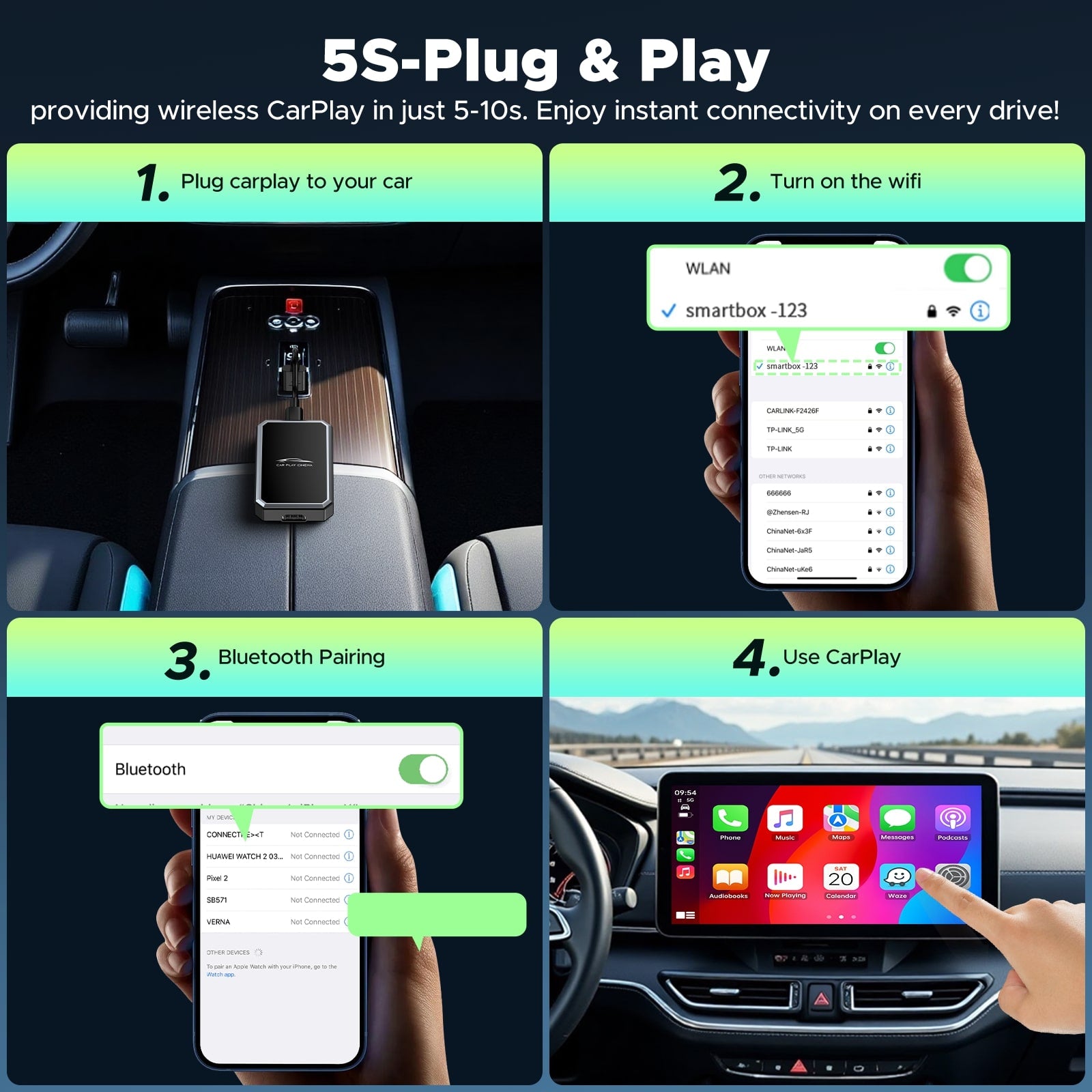 LAMTTO RC25 Car TV Mate Pro HDMI Multimedia & Wireless CarPlay Adapter