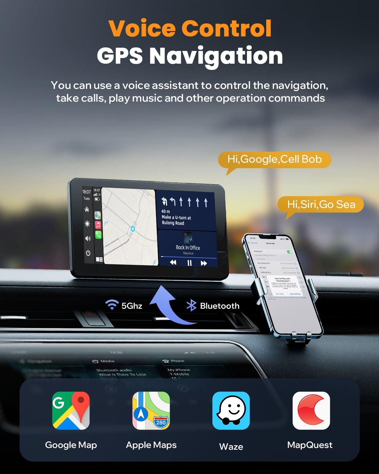 Car Dashboard with Apple Carplay