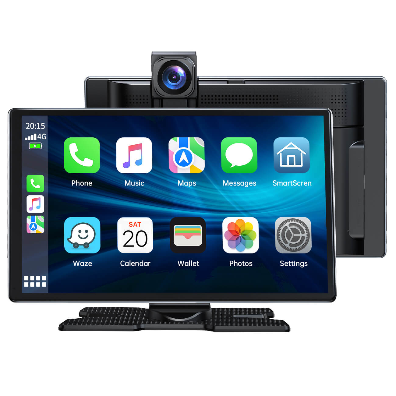 LAMTTO RC13 9'' Touchscreen Wireless CarPlay Smart Screen with 4K Front + 1080P Rear Dash Cam