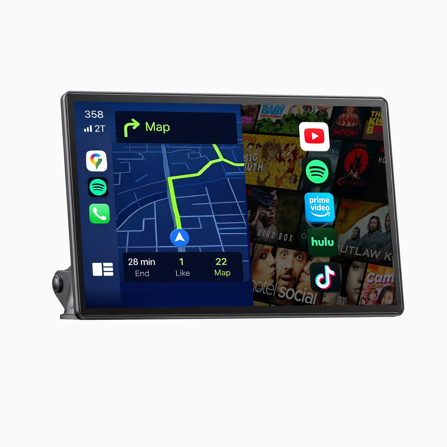 LAMTTO RC35 Extra Large 11" Wireless CarPlay Display with Built-in Entertainment Apps