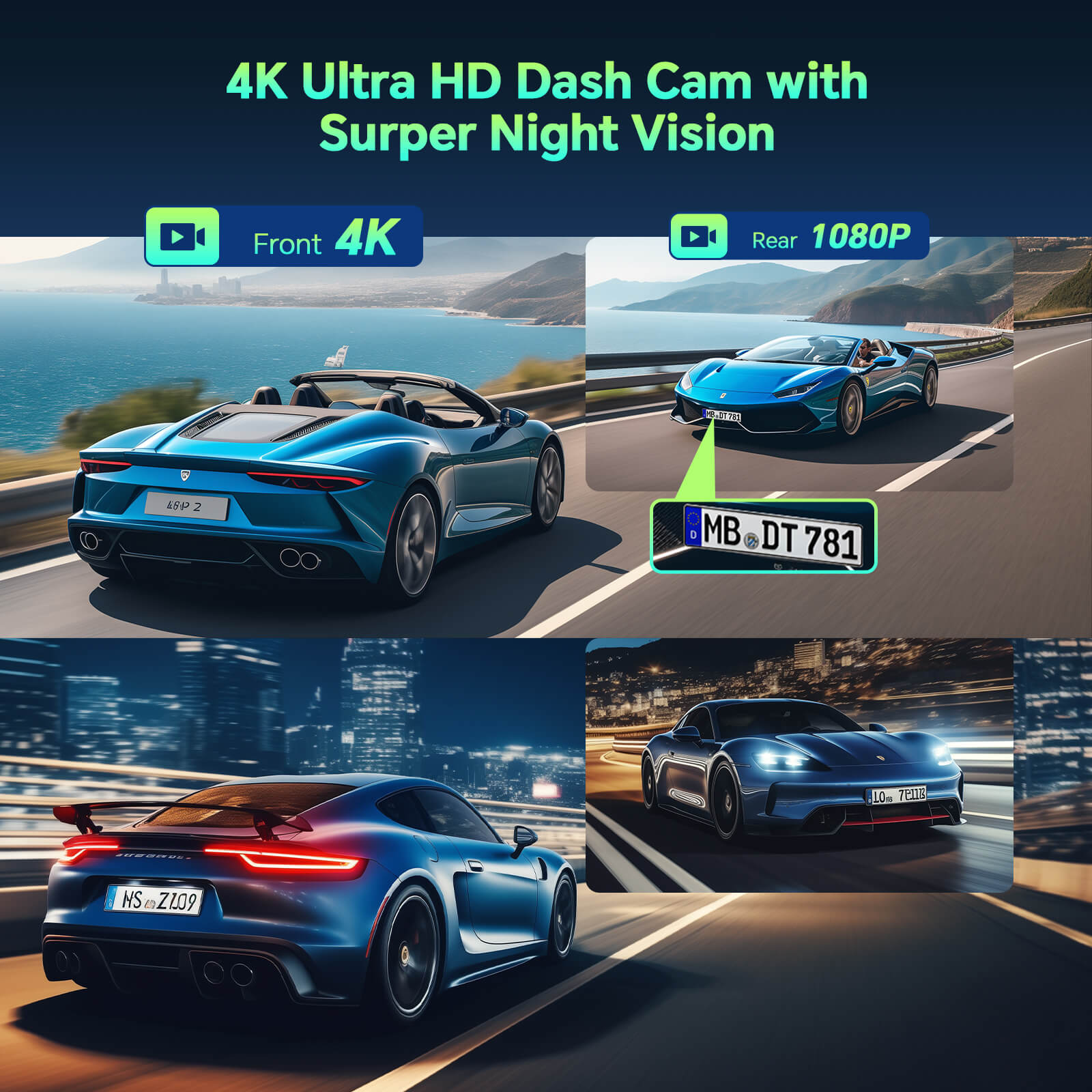 Carplay Android Auto With 4K Dual Dash Cam