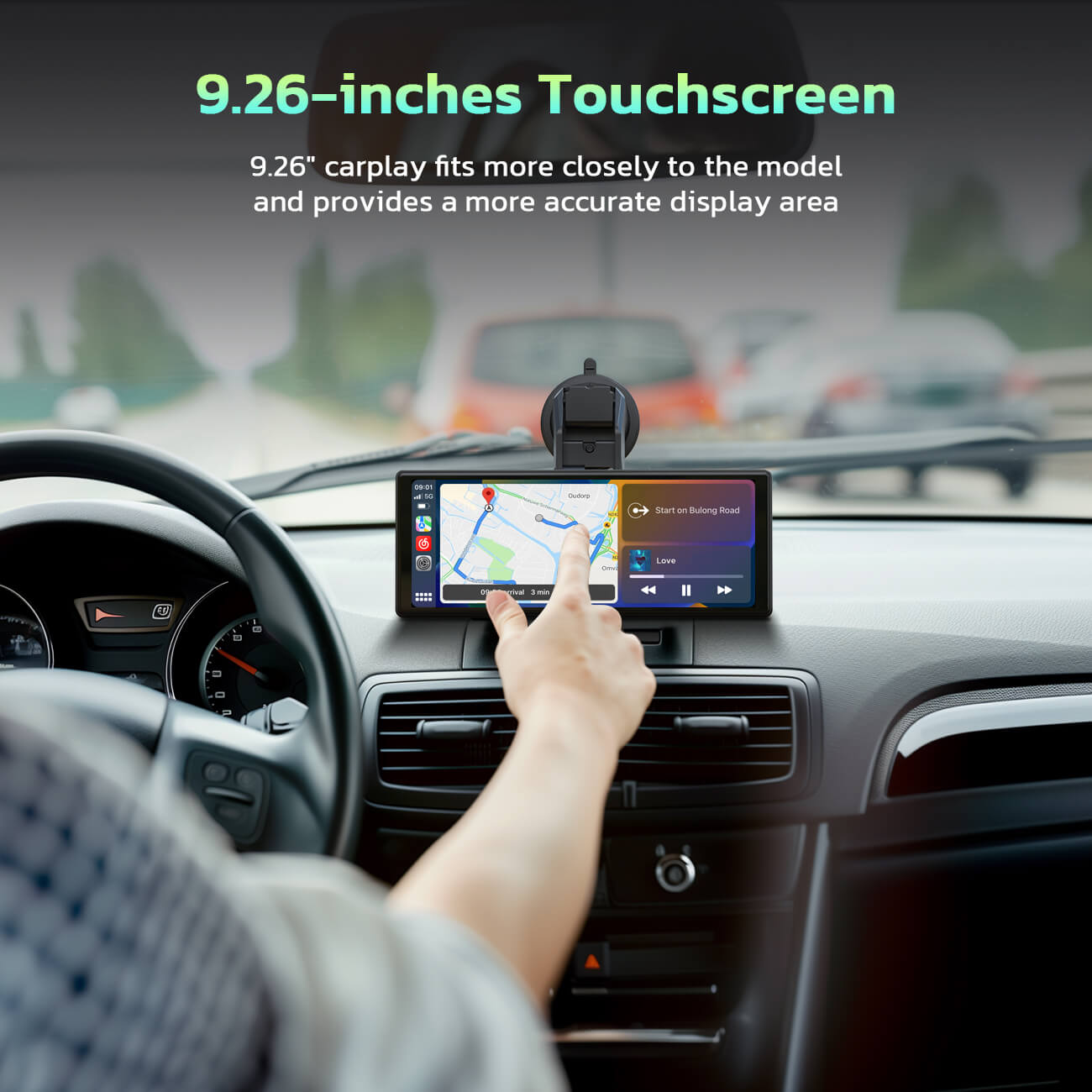 LAMTTO RC16 9.26" Wireless Car Stereo with Carplay & Android Auto for All Vehicles