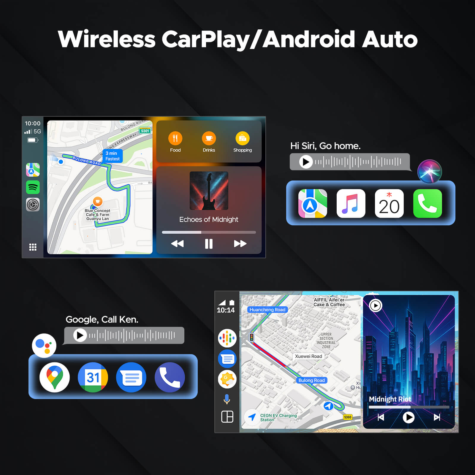 LAMTTO RC30 9‘’ Carplay Screen with Netflix YouTube and 1080P Backup Camera