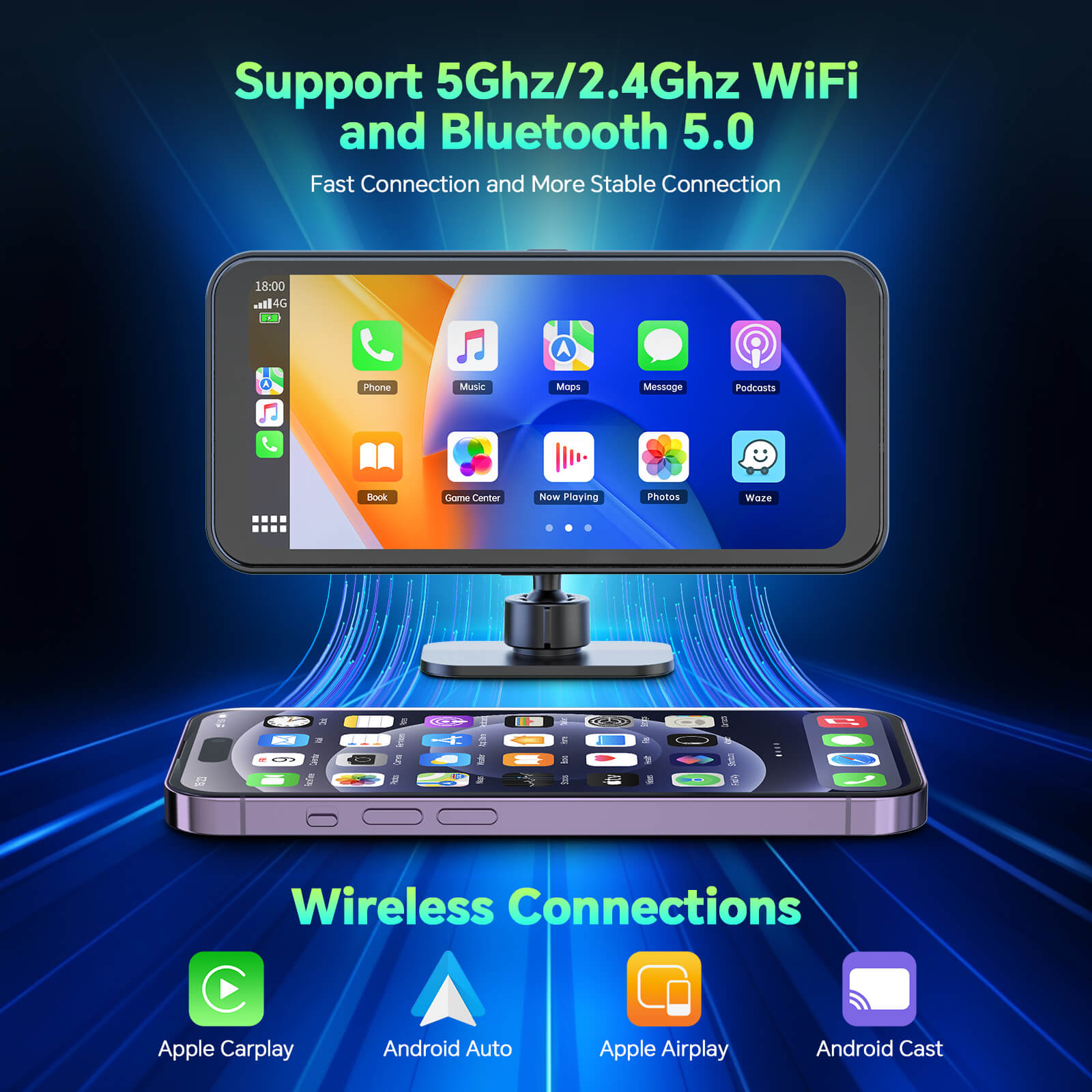 Carplay Android Auto With 4K Dual Dash Cam