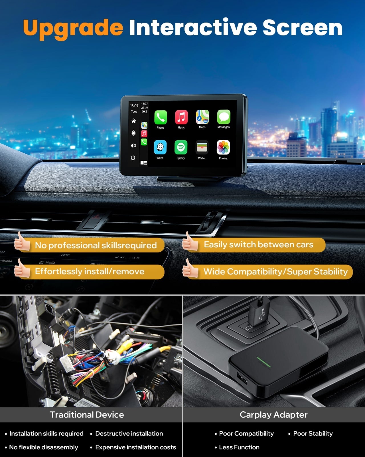 Car Dashboard with Apple Carplay