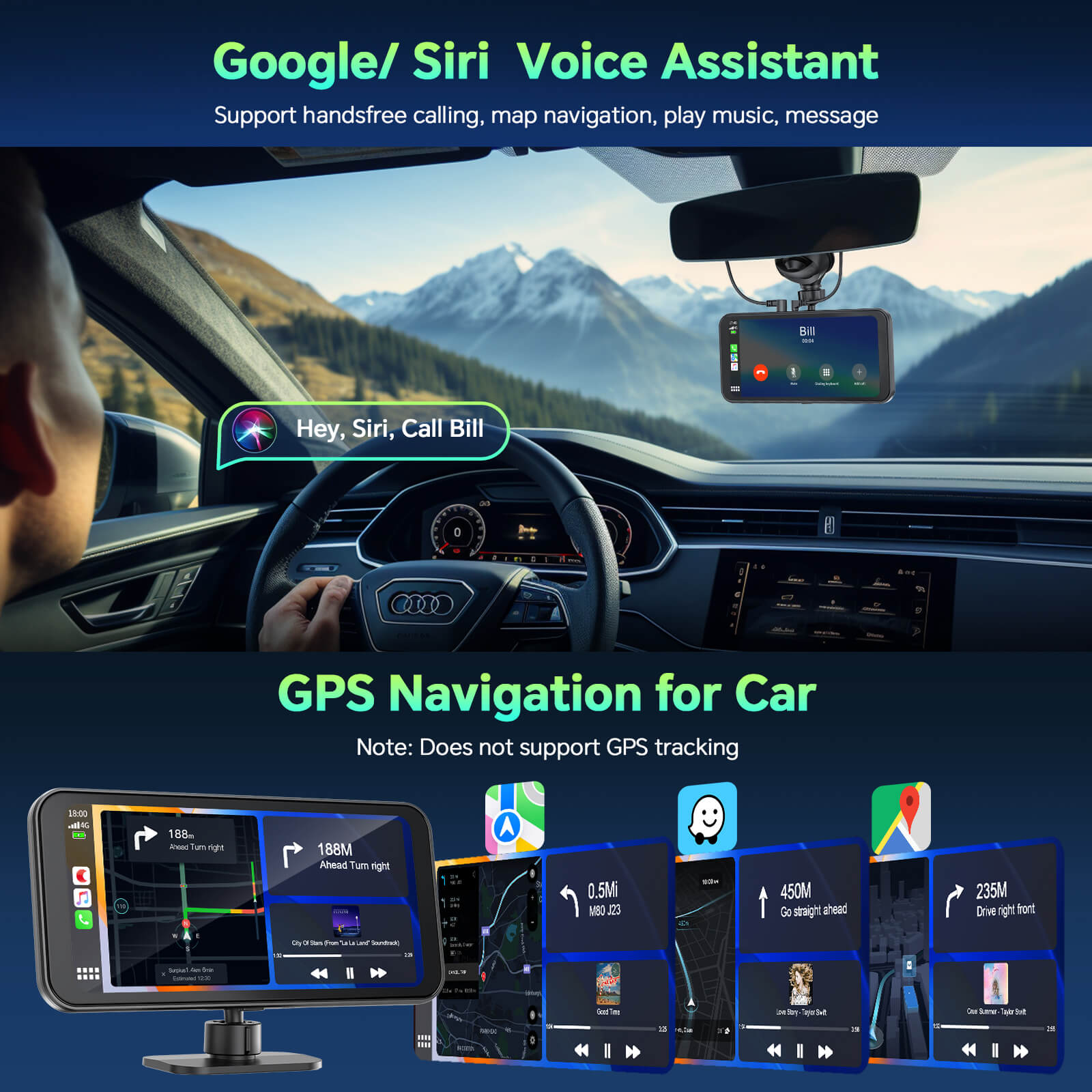 Carplay Android Auto With 4K Dual Dash Cam