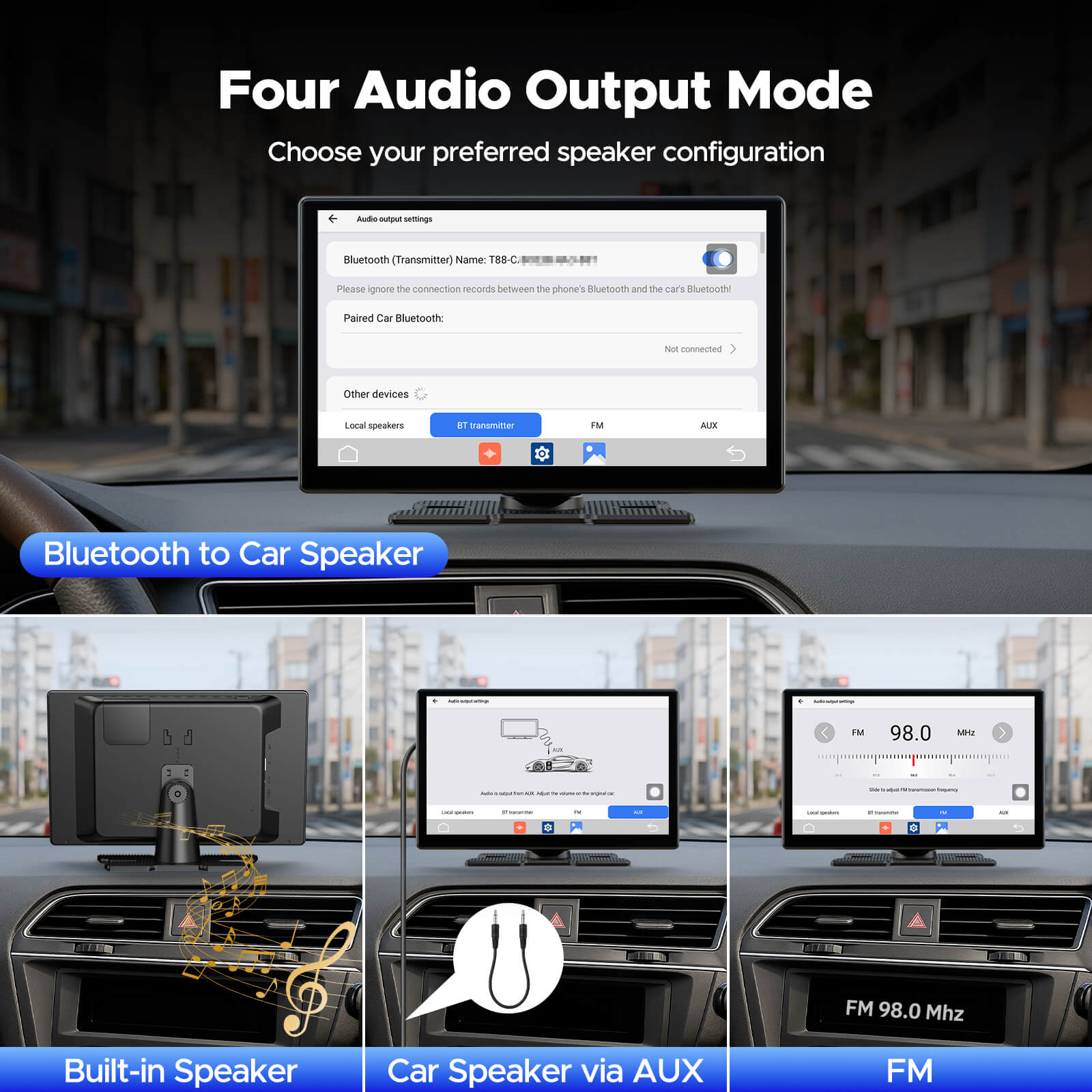 LAMTTO RC30 9‘’ Carplay Screen with Netflix YouTube and 1080P Backup Camera
