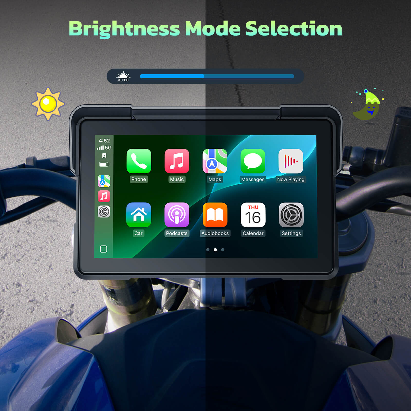 LAMTTO RC19 7" Motorcycle CarPlay & Android Auto Navigation Smart Screen
