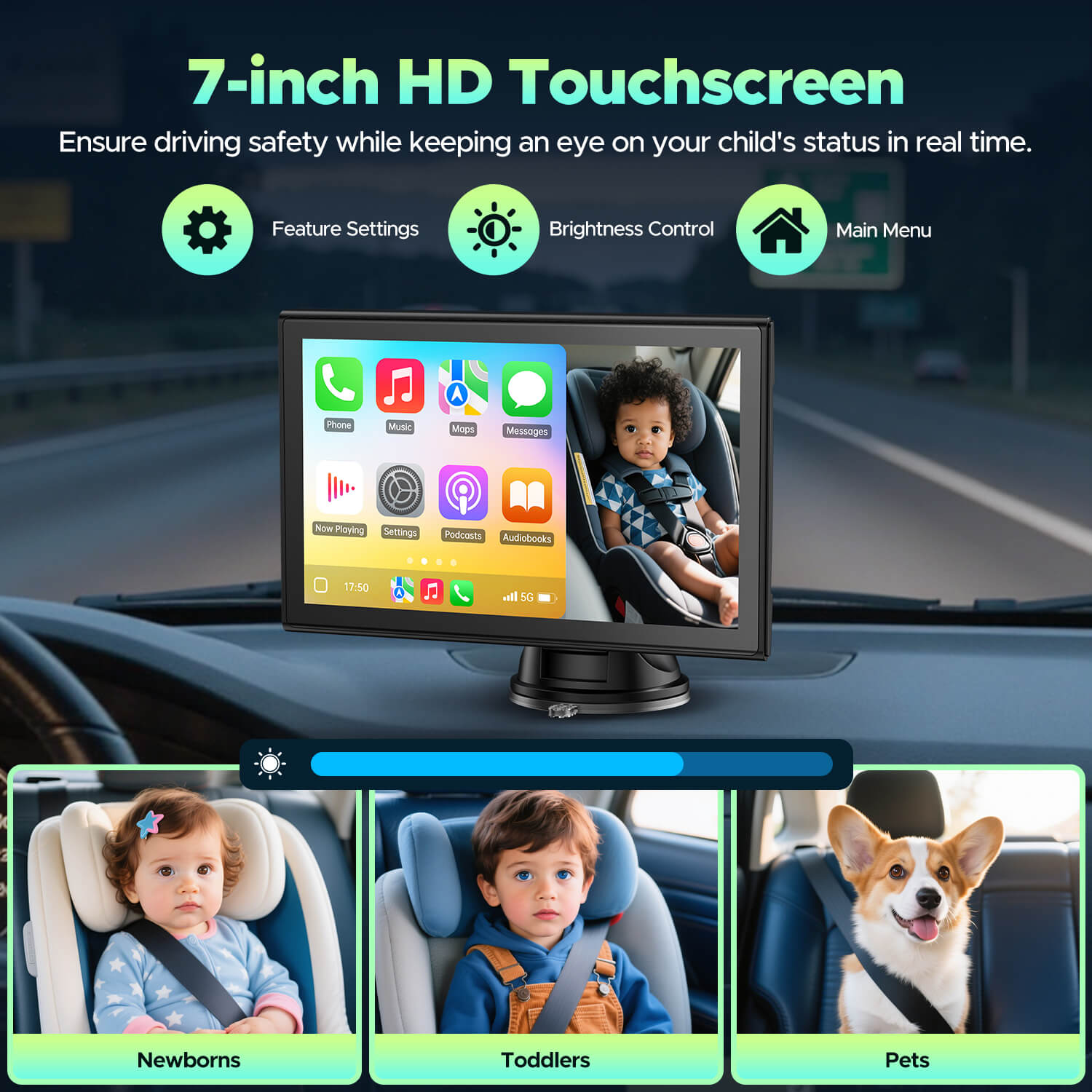 LAMTTO RC27 Wireless CarPlay Baby Camera for Safe Driving