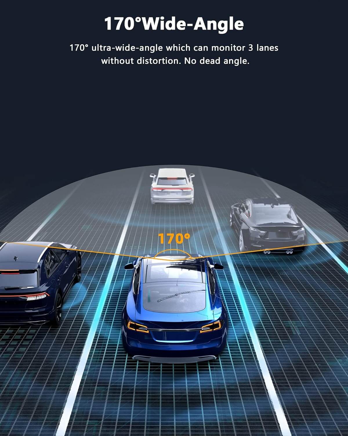 LAMTTO DC07 1080P Full HD Dash Cam Front and Back with SD Card