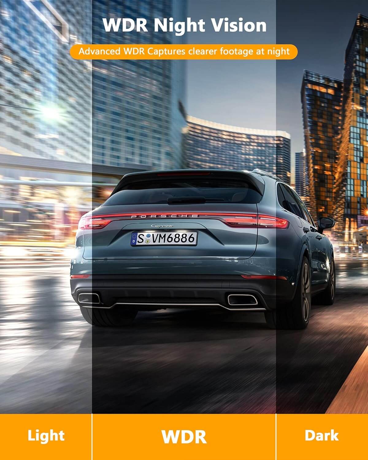 LAMTTO DC07 1080P Full HD Dash Cam Front and Back with SD Card