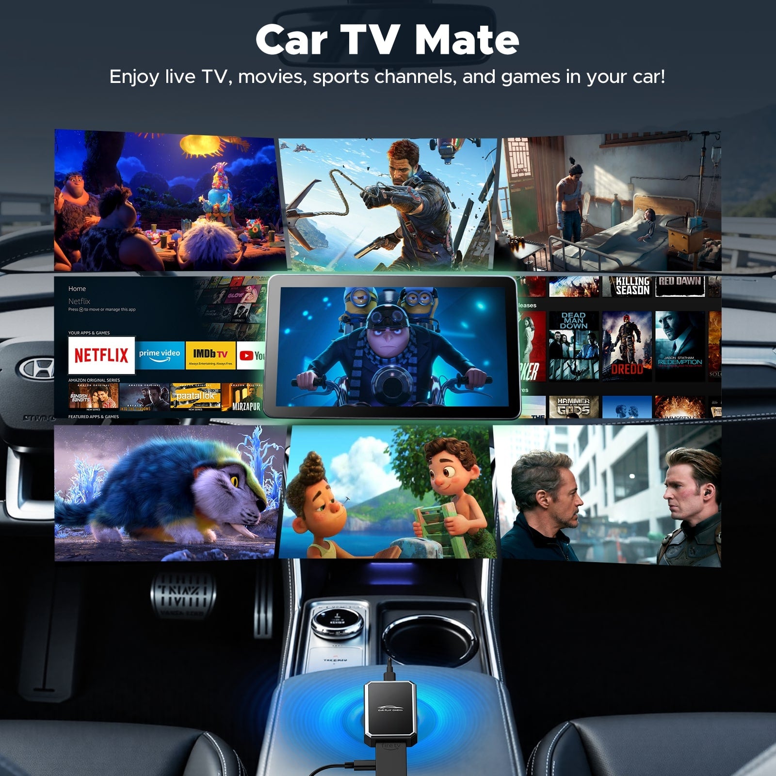 LAMTTO RC25 Car TV Mate Pro HDMI Multimedia & Wireless CarPlay Adapter