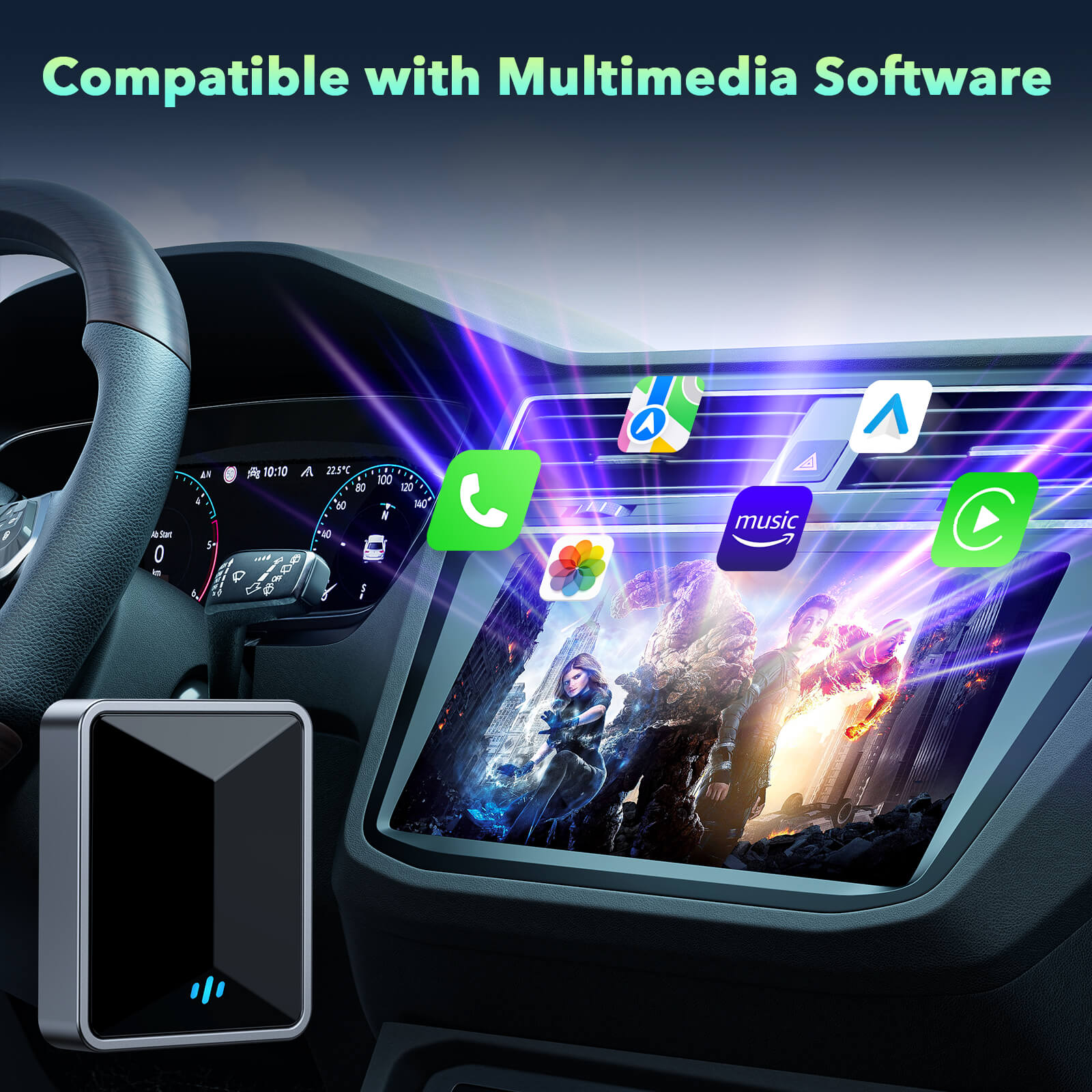 LAMTTO RC21 2 in-1 Adapter for OEM CarPlay & Android Auto Wireless Adapter