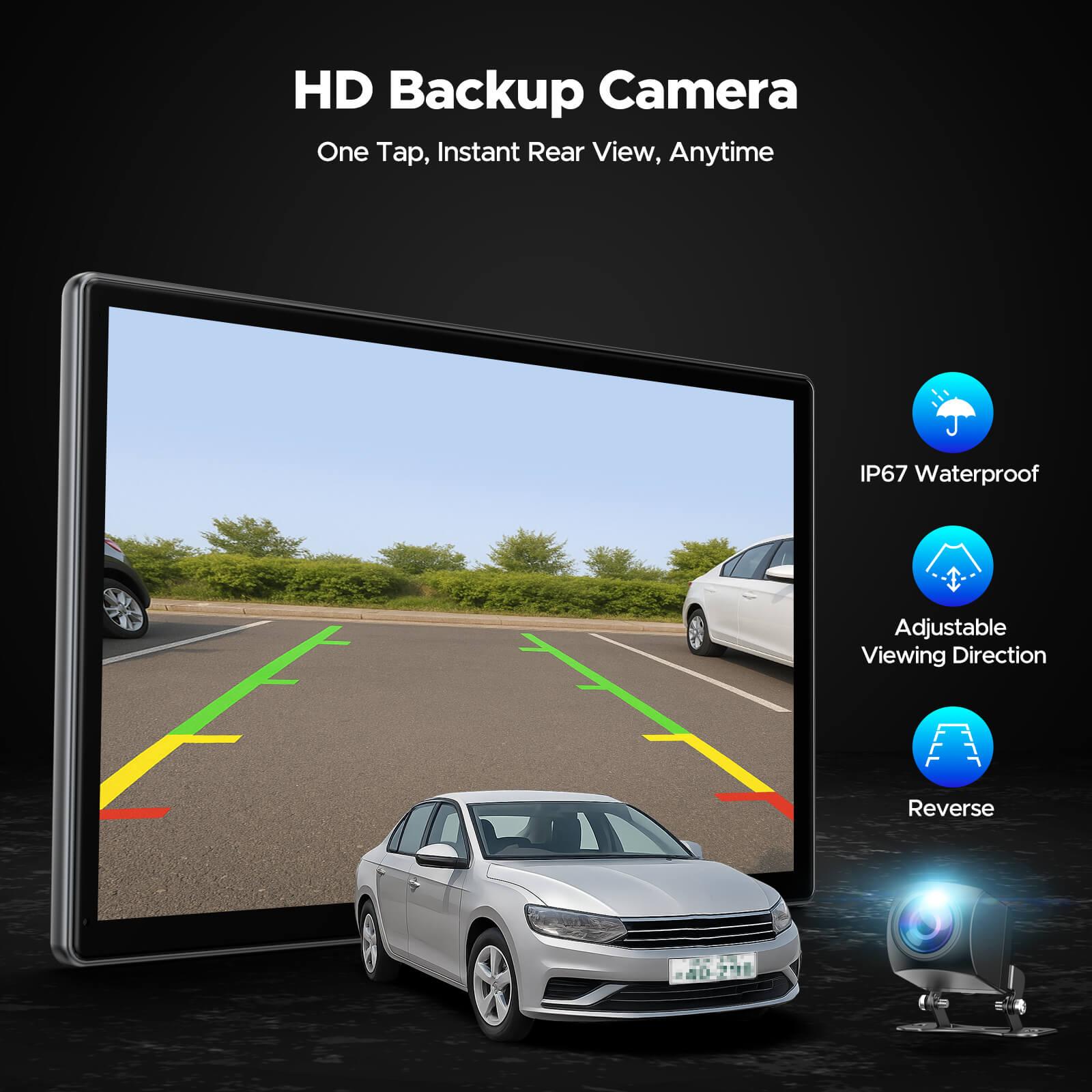 LAMTTO RC30 9‘’ Carplay Screen with Netflix YouTube and 1080P Backup Camera