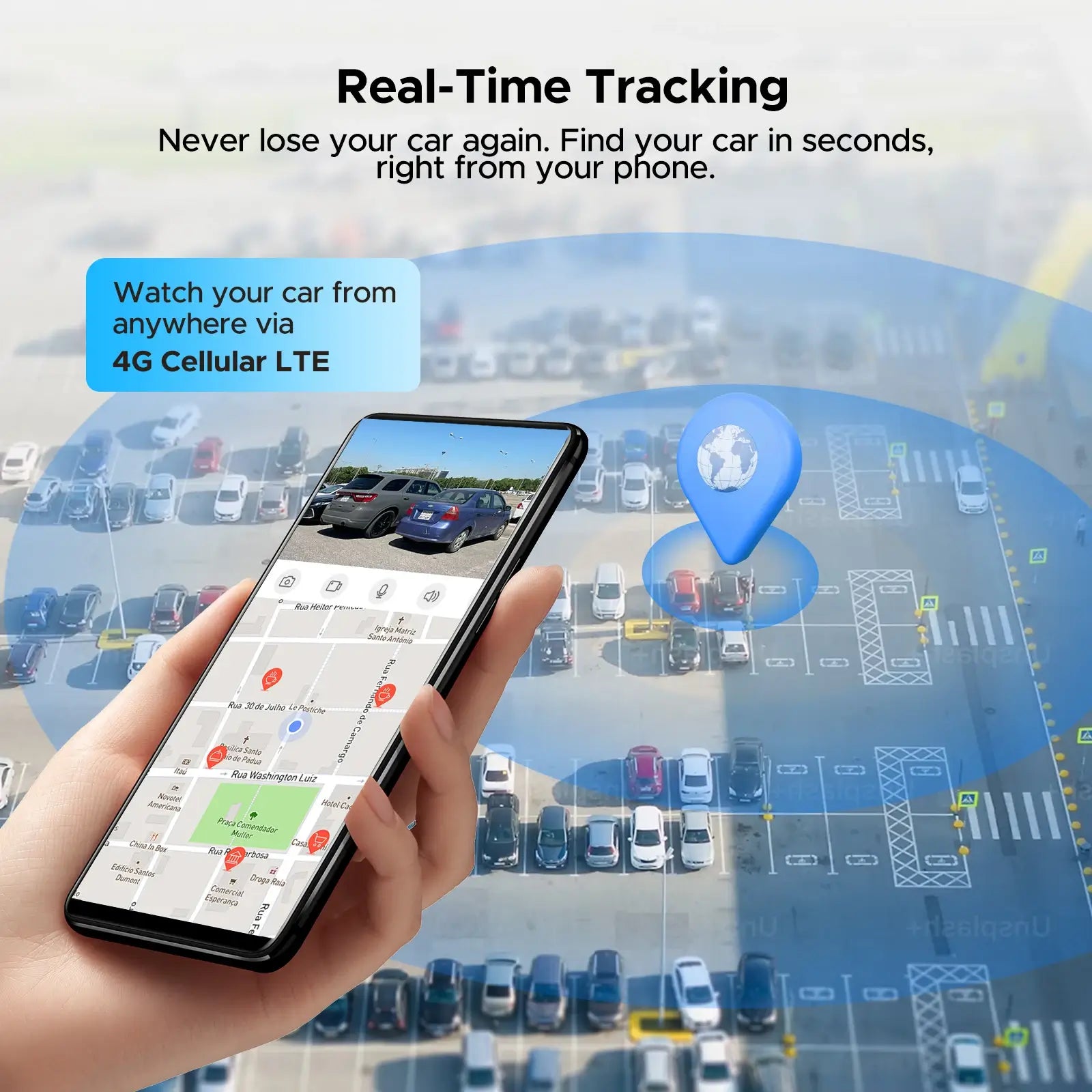 🎄Christmas Sale🎁 LAMTTO DC22 Security Camera for Car 4G lte Cellular Wireless Dash Cam