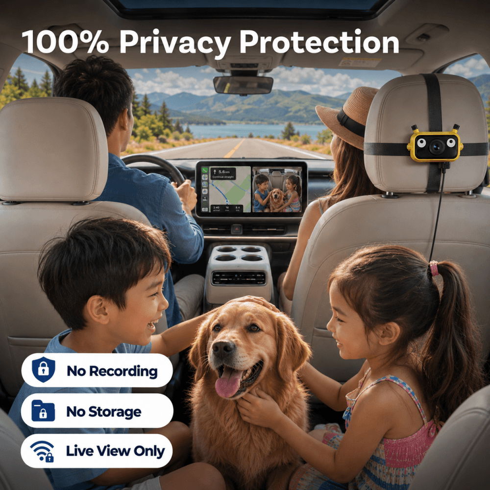 LAMTTO RC38 Baby Monitor Camera for Cars with Wireless CarPlay Adapter