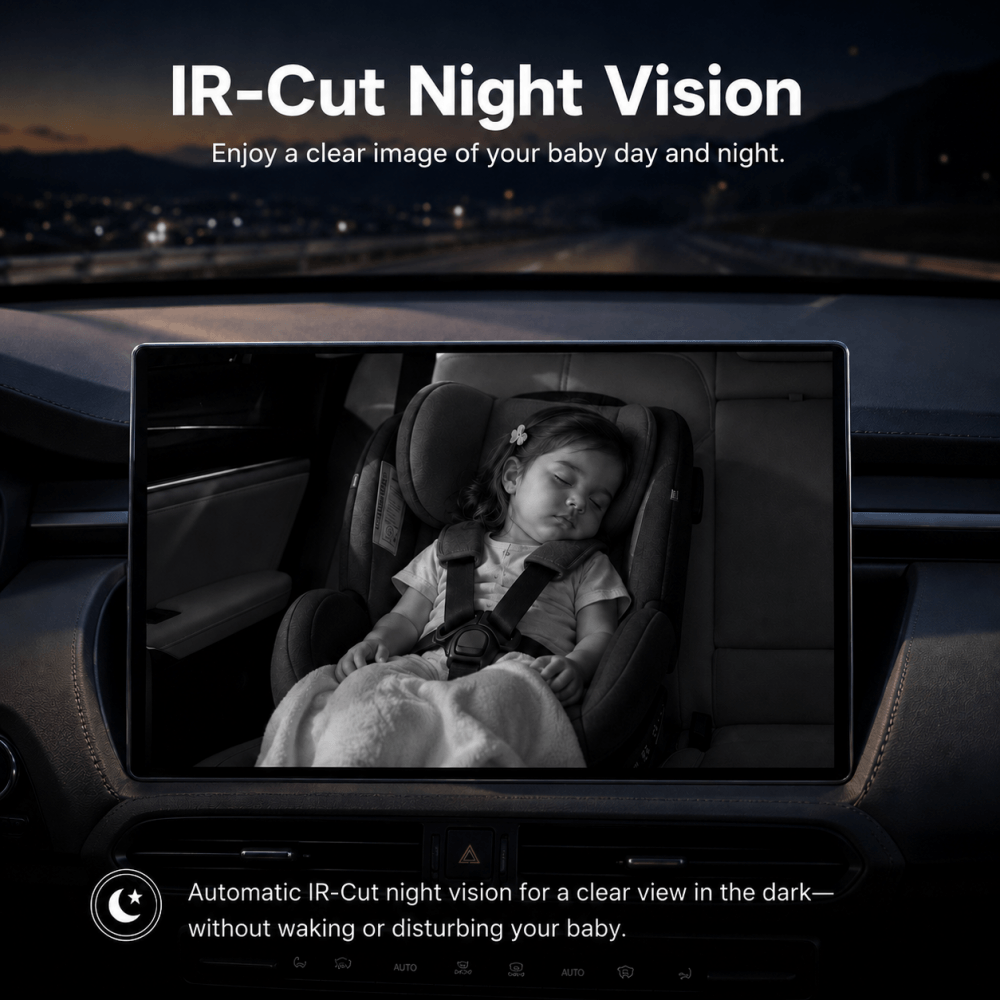 LAMTTO RC38 Baby Monitor Camera for Cars with Wireless CarPlay Adapter