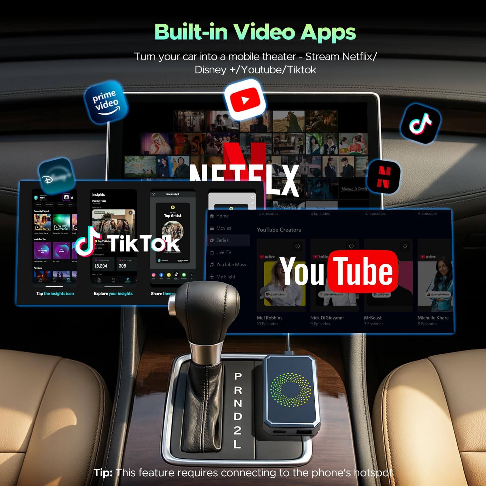LAMTTO RC23 3-in-1 Magic Video Carplay Box for Streaming Netflix/YouTube/TikTok