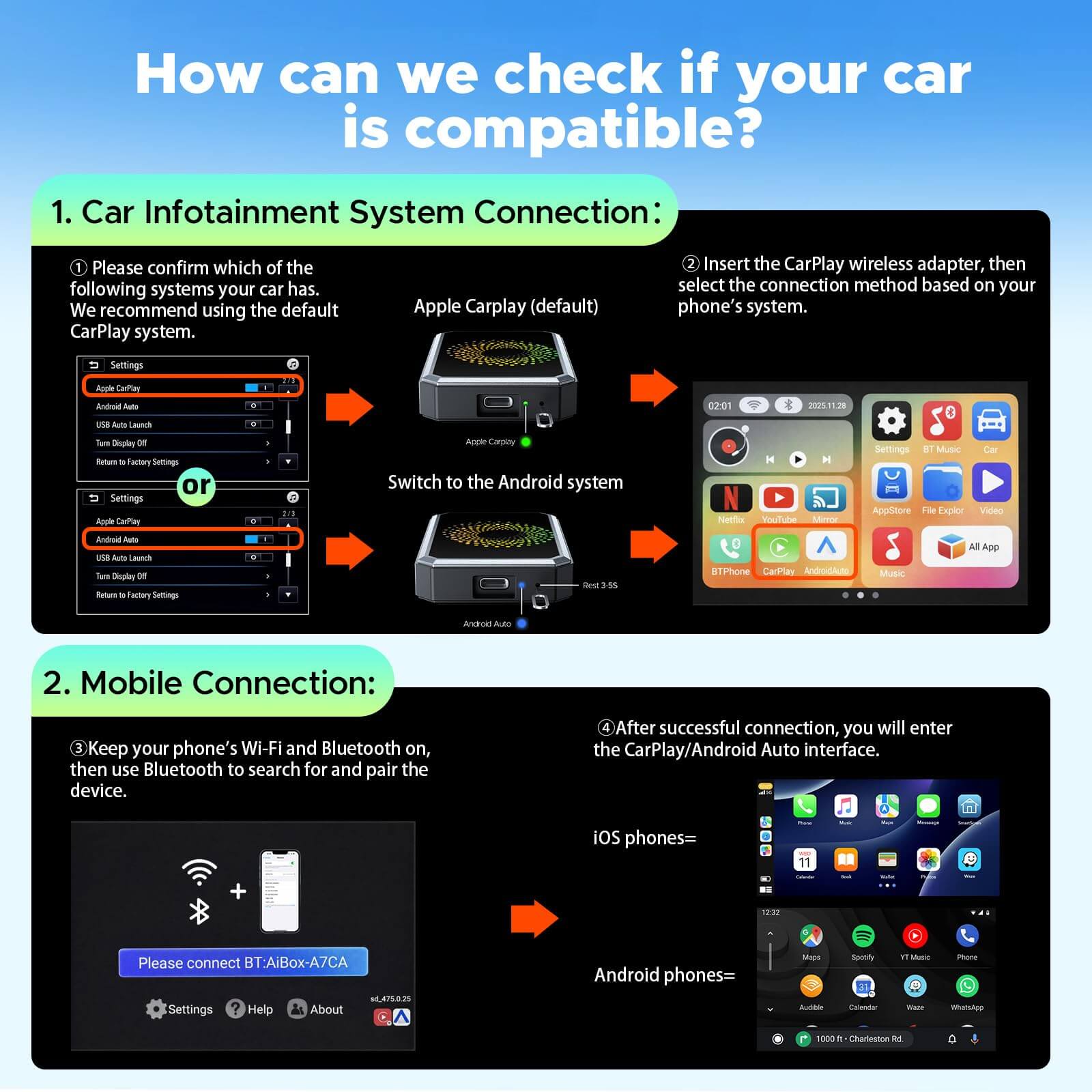 LAMTTO RC23 3-in-1 Magic Video Carplay Box for Streaming Netflix/YouTube/TikTok