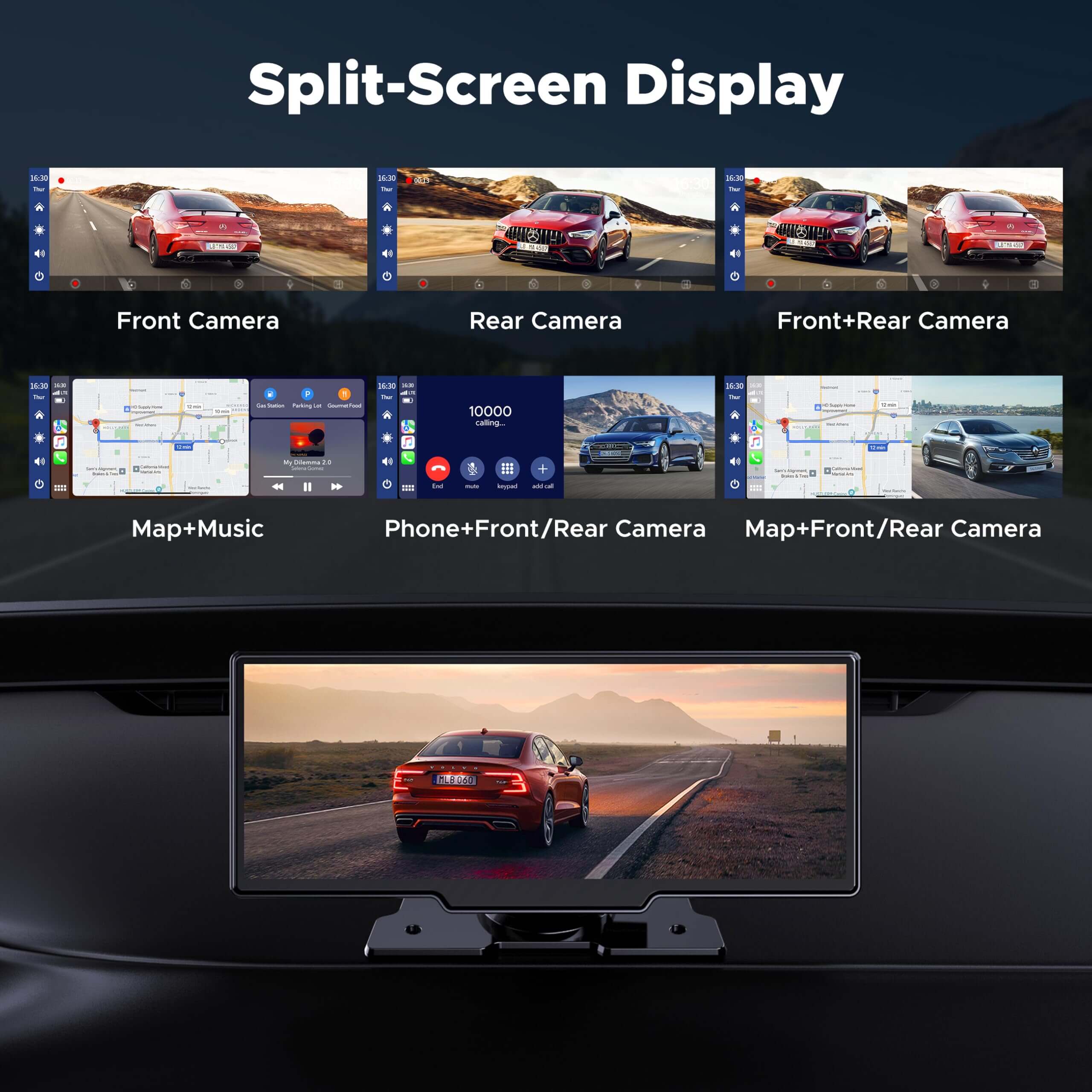 LAMTTO RC06 9.26“ Wireless Car Stereo Carplay & Android Auto With Dual Cameras