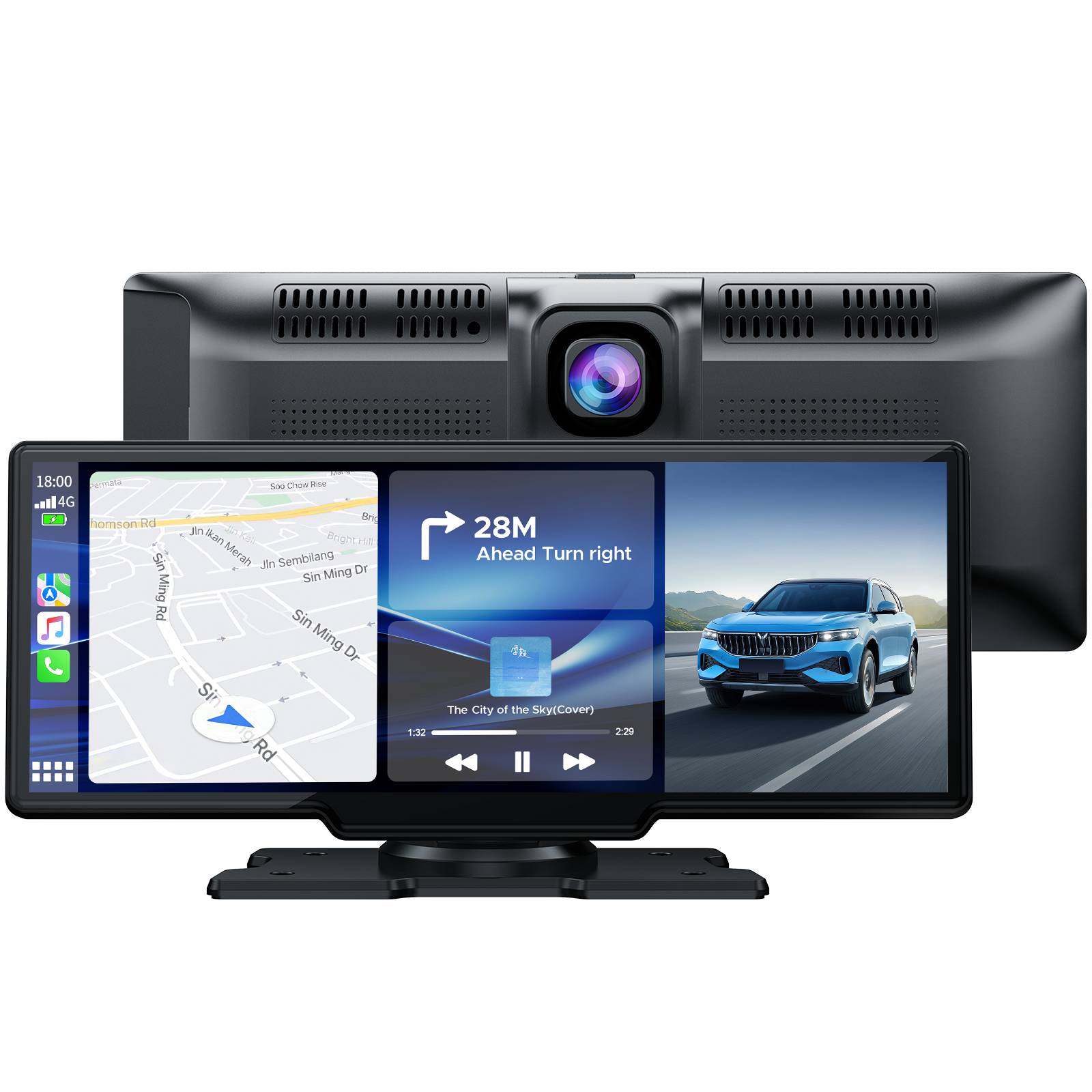 LAMTTO RC06 9.26“ Wireless Car Stereo Carplay & Android Auto With Dual Cameras