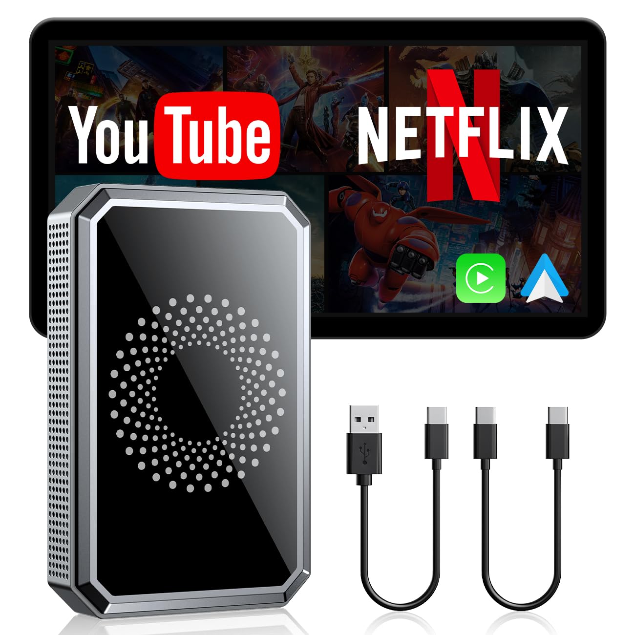 LAMTTO RC23 3-in-1 Magic Video Carplay Box for Streaming Netflix/YouTube/TikTok