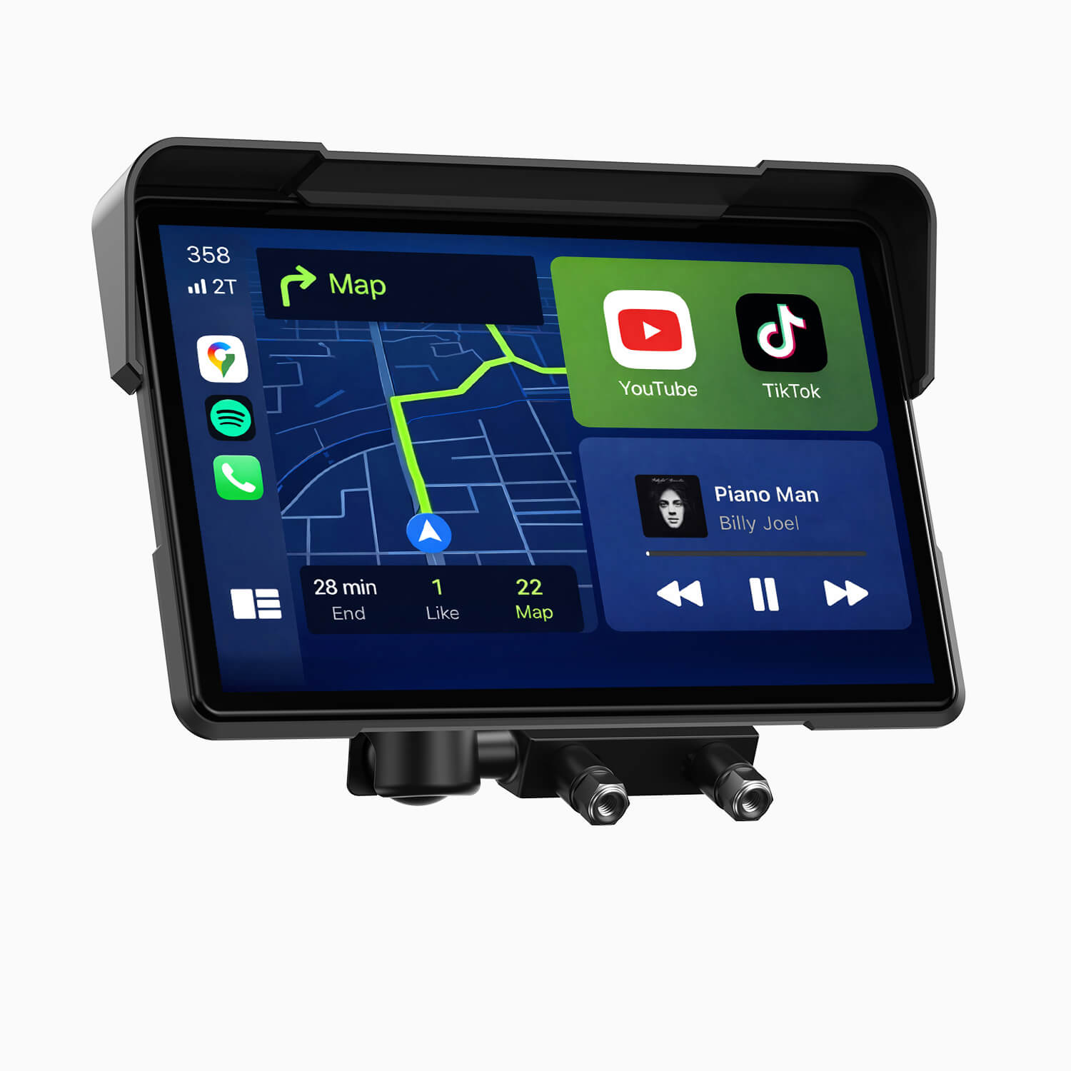 LAMTTO RC19 7" Motorcycle CarPlay & Android Auto Navigation Smart Screen