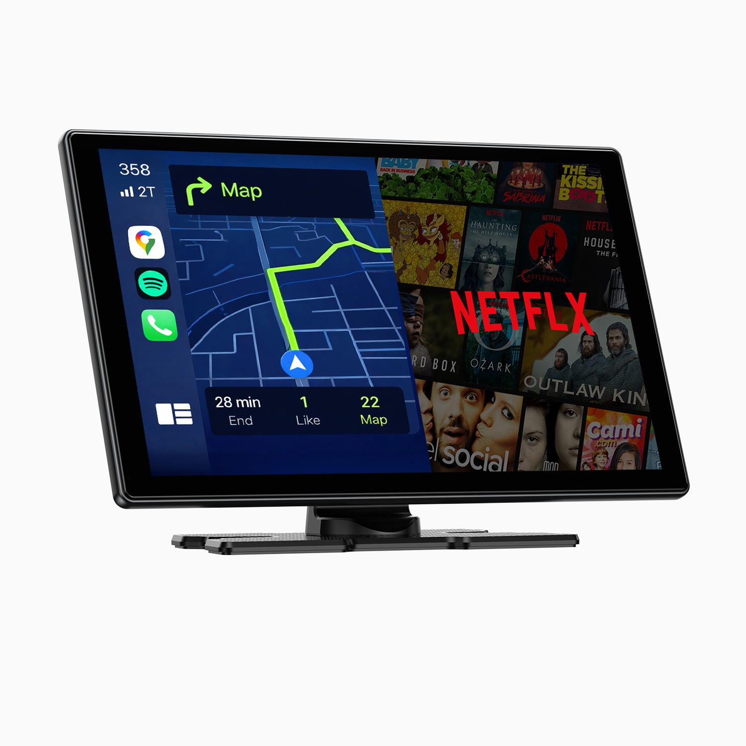 LAMTTO RC30 9‘’ Carplay Screen with Netflix YouTube and 1080P Backup Camera