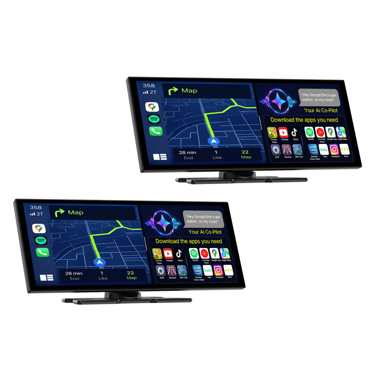 LAMTTO RC32 11’’ AI Wireless CarPlay with Google Play & Gemini AI Display turn Any Car Into a Smart AI Dashboard