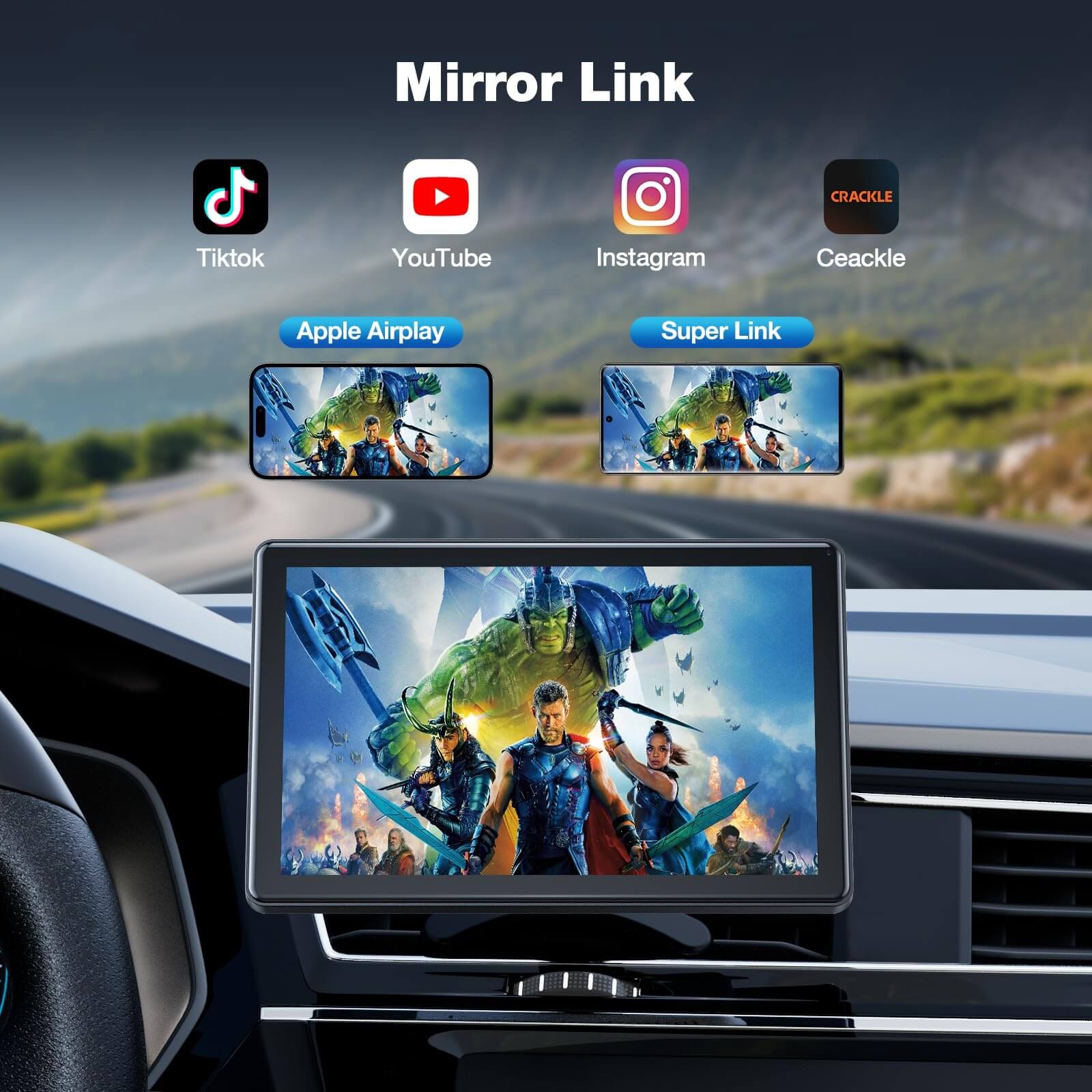 LAMTTO RC18 7" Wireless CarPlay Screen for Car With OTA Updates
