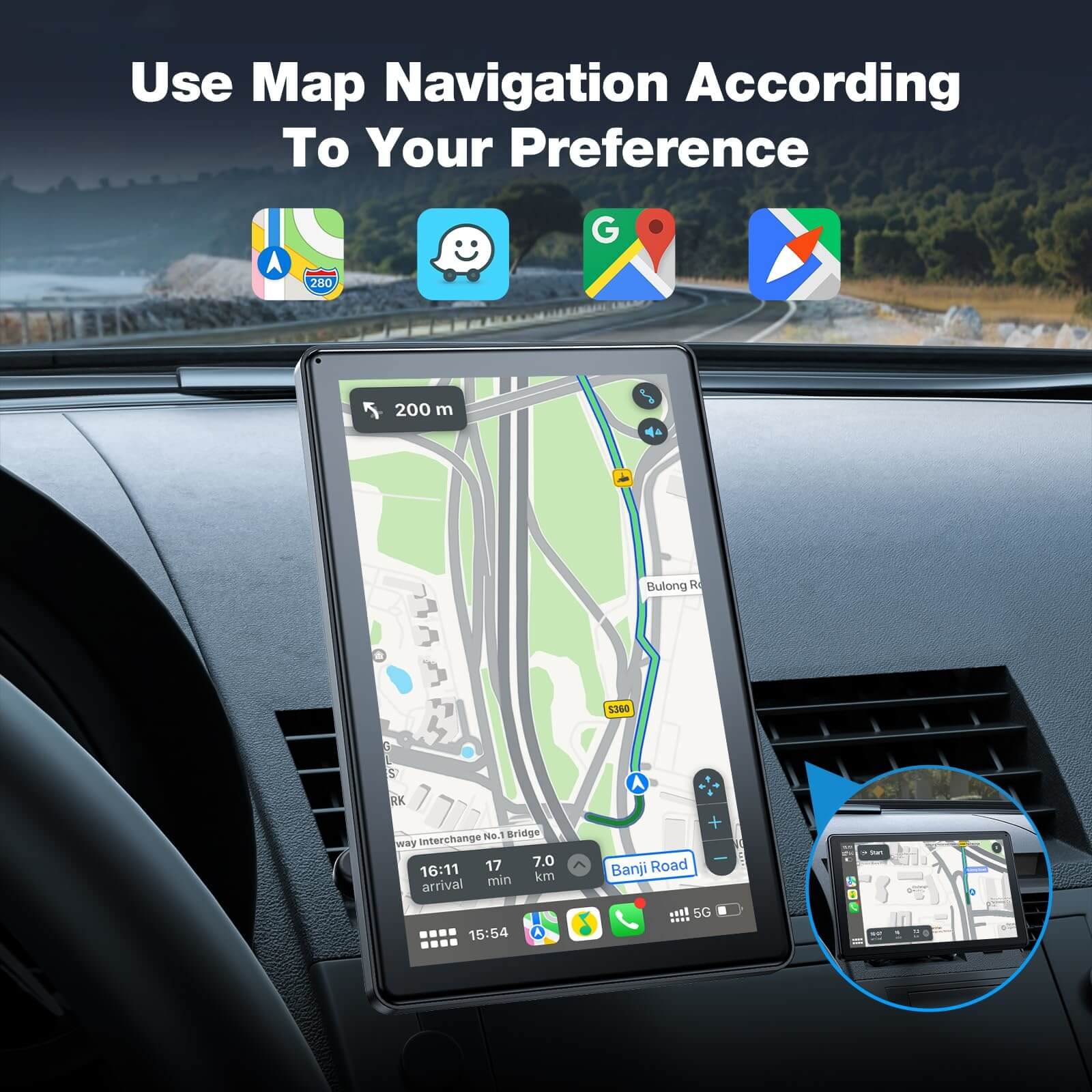LAMTTO RC18 7" Wireless CarPlay Screen for Car With OTA Updates