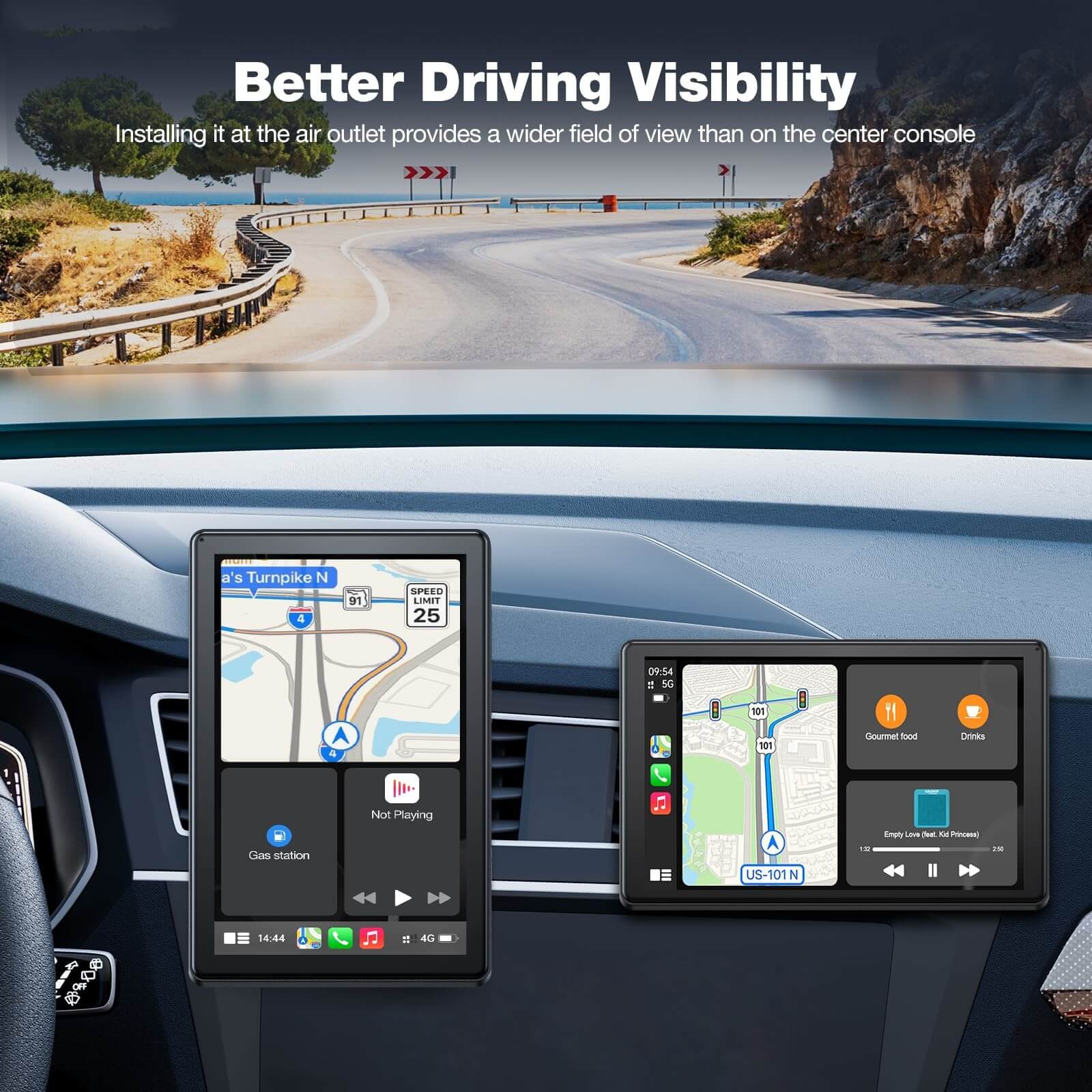 LAMTTO RC18 7" Wireless CarPlay Screen for Car With OTA Updates