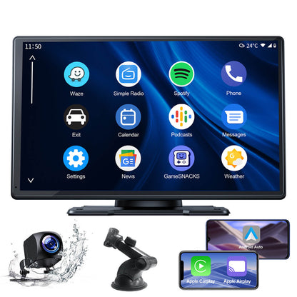 Lamtto RC07 9" Carplay & Android Auto Display with DVR Dual Cameras for All Vehicles