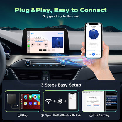 Lamtto RC10 Factory Wired CarPlay plug and play adapter, converts 2015 and above cars wired to wireless connection and iPhone iOS 9+