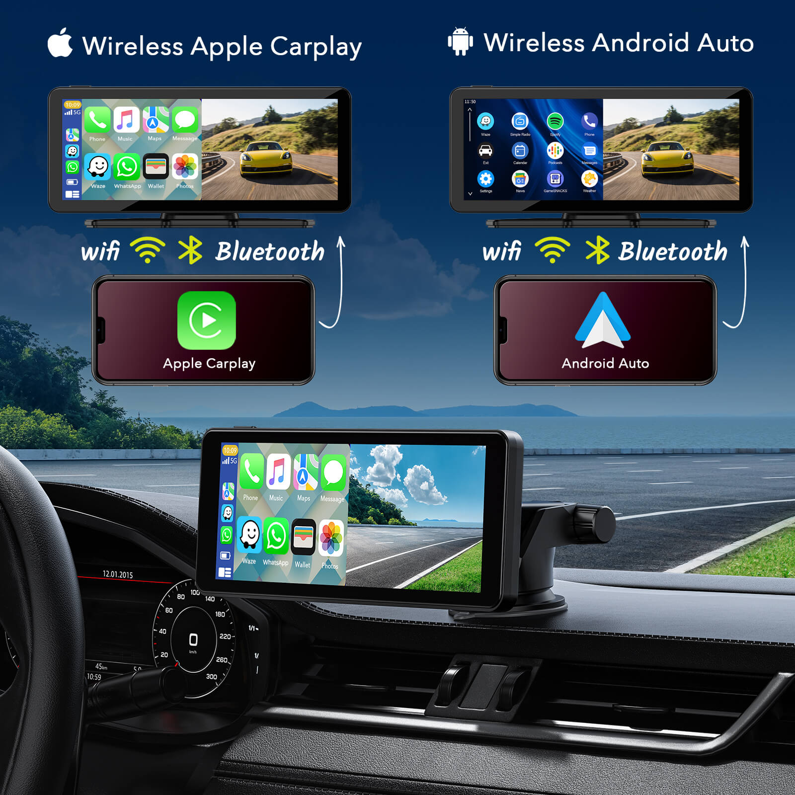 Carplay Screen With Dual Cam