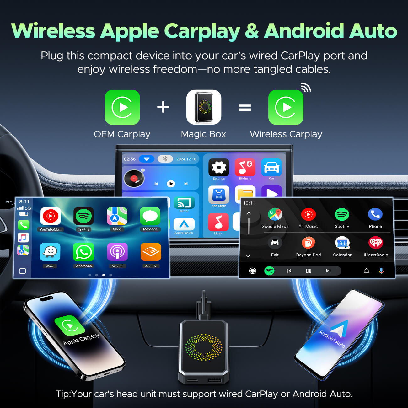 Lamtto RC23 3-in-1 Magic Video Carplay Box for Streaming Netflix/YouTube/TikTok