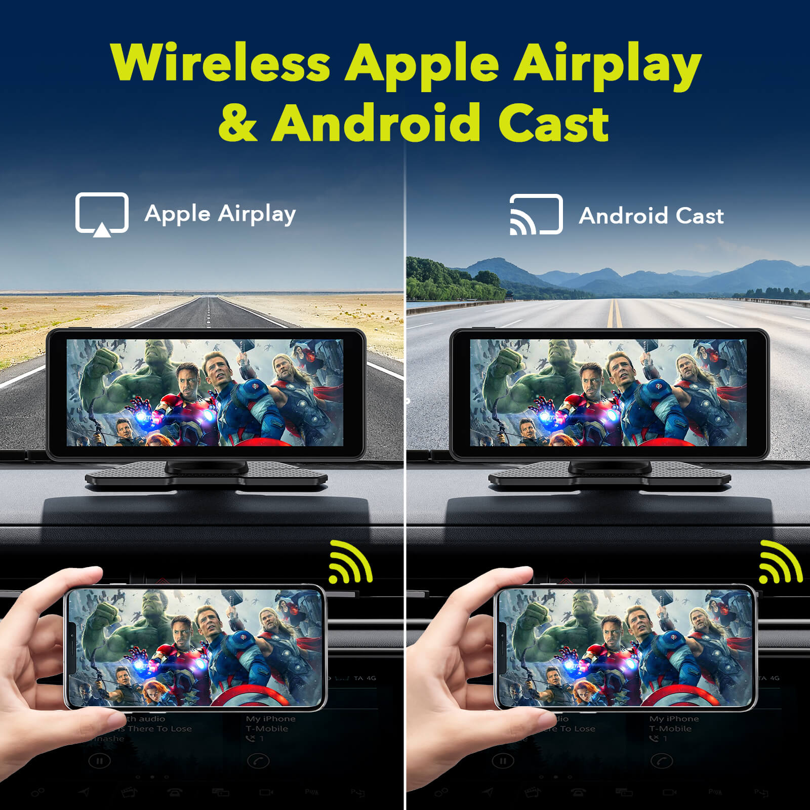 Carplay Android Auto With Front And Backup Camera | Lamtto