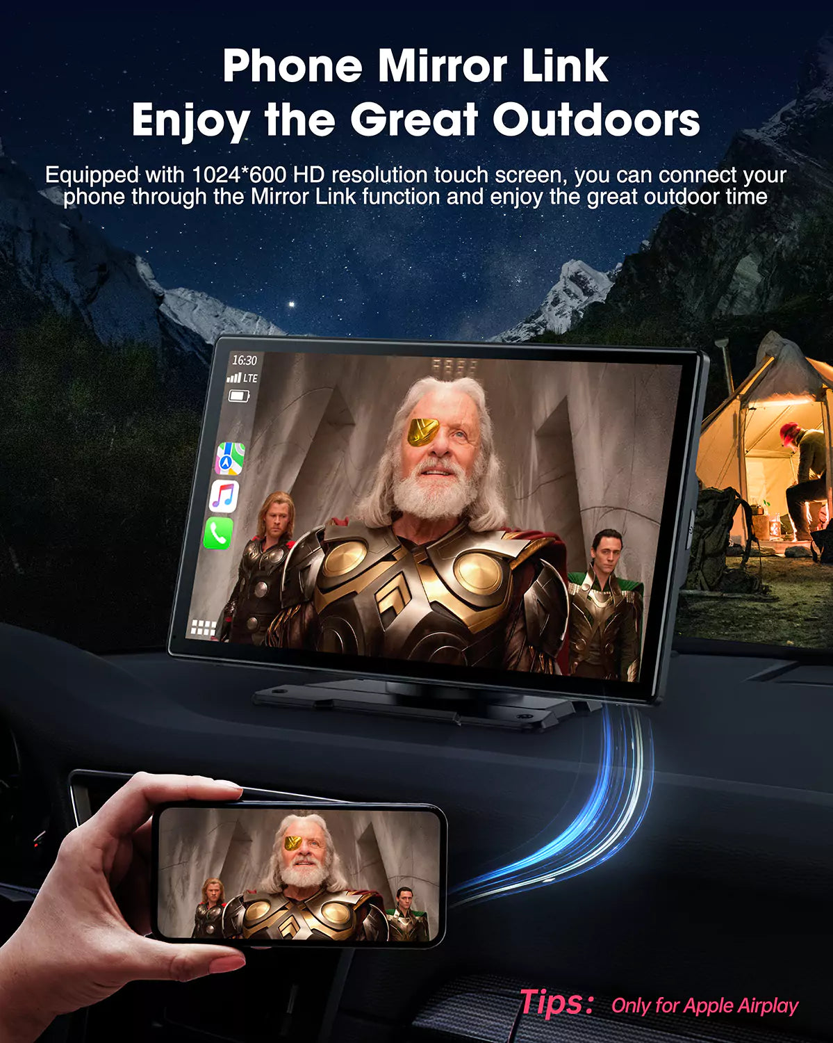 Compatibel for draadloos Apple Carplay Android Auto 7 inch draagbare autoradio HD TouchScreen Monitor Autoradio met Bluetooth Mirrorlink FM-zender AUX/USB/TF-kaartpoort Compatibel for draadloos Apple Carplay Android Auto 7 inch draagbare autoradio HD TouchScreen Monitor Autoradio met Bluetooth Mirrorlink FM-zender AUX/USB/TF-kaartpoort