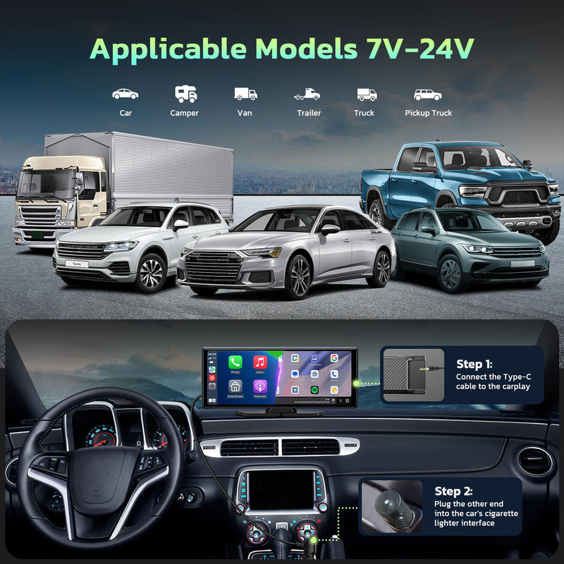 LAMTTO RC16 9.26" Wireless Car Stereo with Carplay & Android Auto for