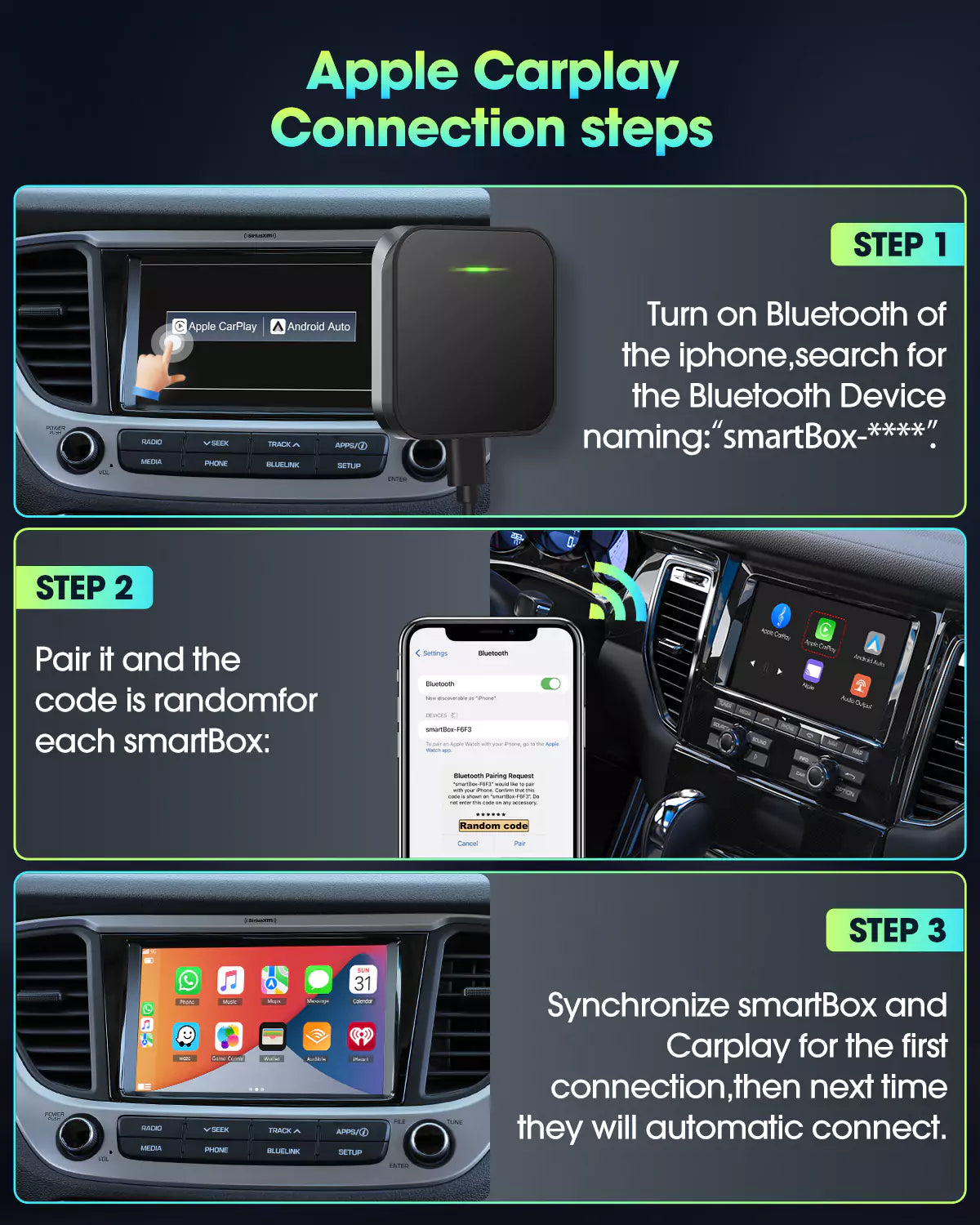 Apple CarPlay Adapter Connection steps