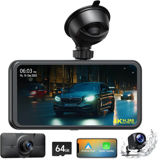 Carplay Android Auto With 4K Dual Dash Cam