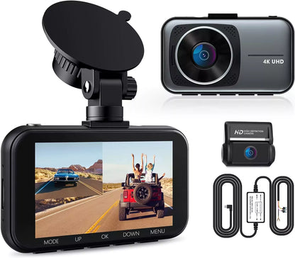 4K Front and 1080P Rear Dash Camera