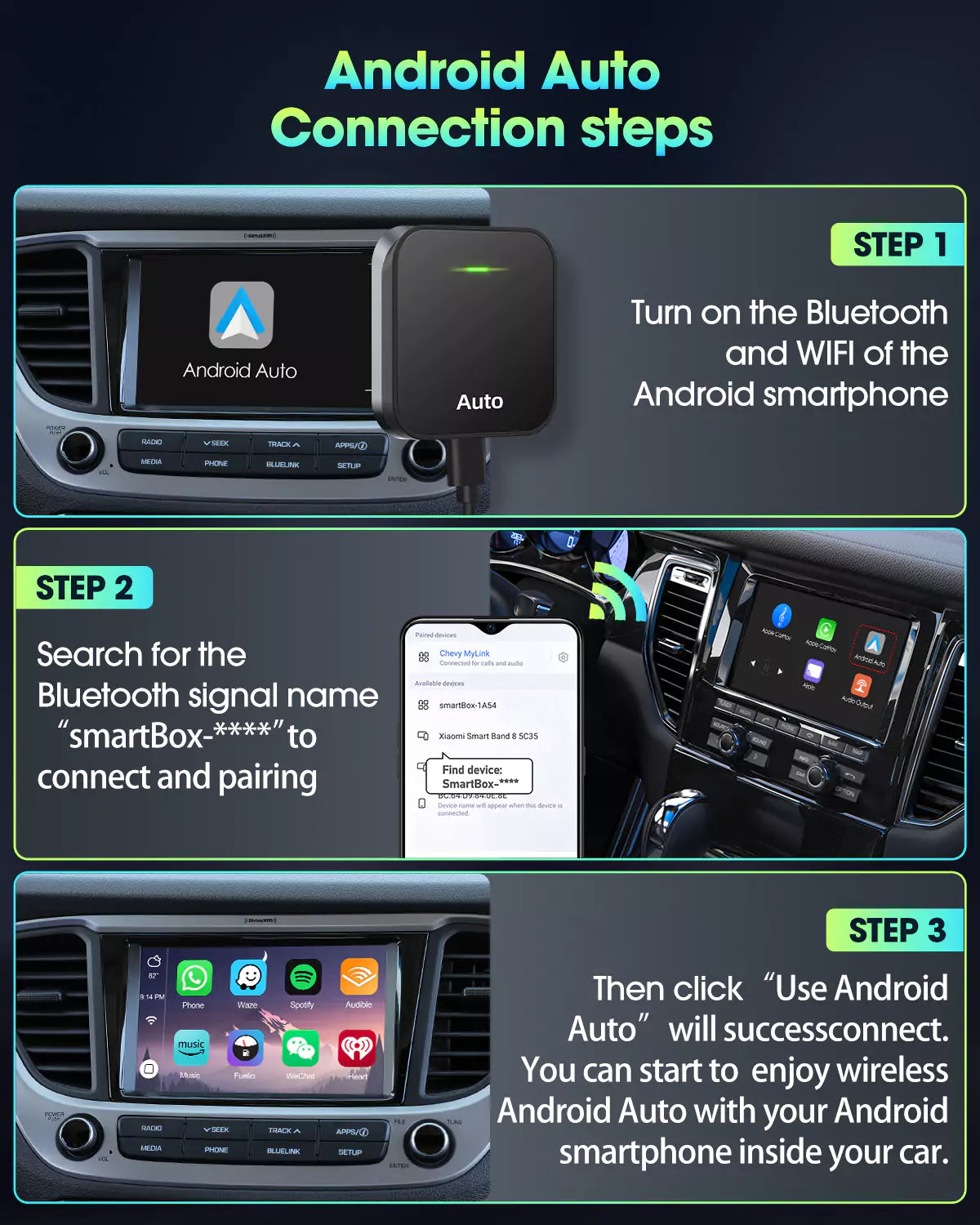 Android Auto Adapter connection steps