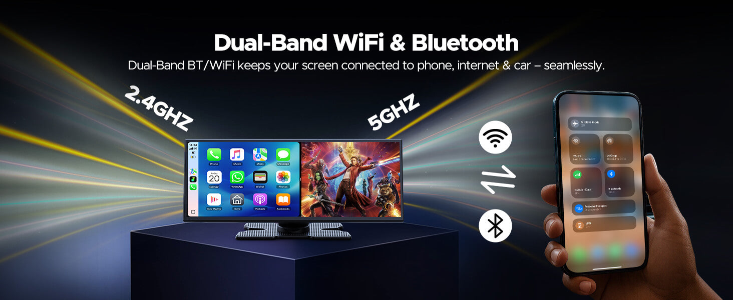 Carplay Video Screen for car Built-in YouTube/Netflix with Rear