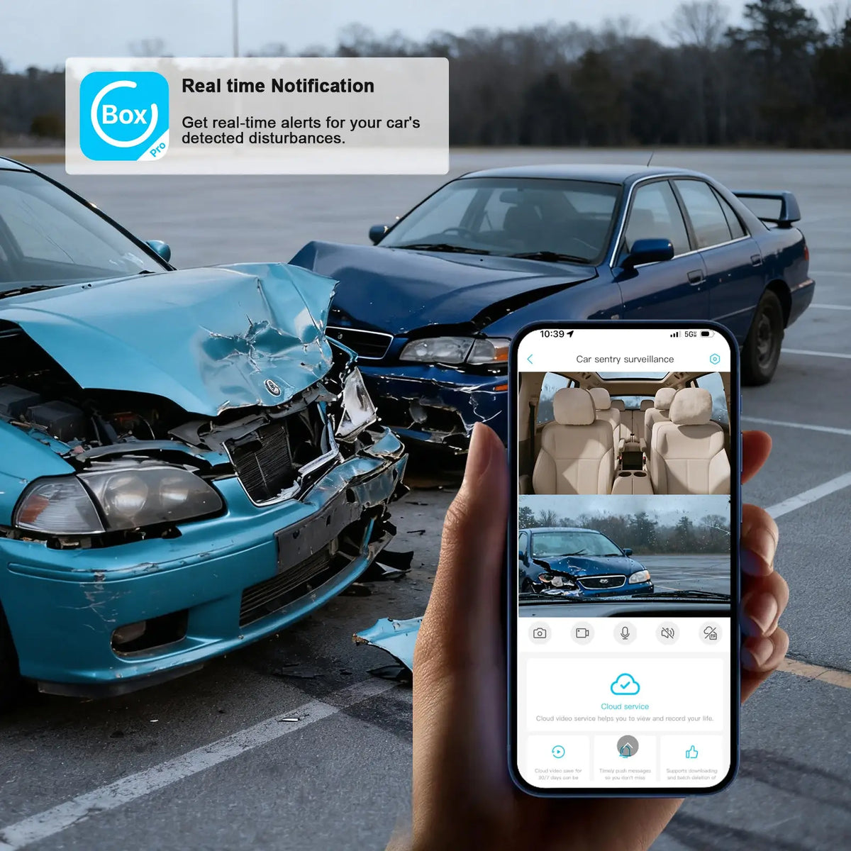 UBoxPro app showing live view from the LAMTTO DC22 dash cam