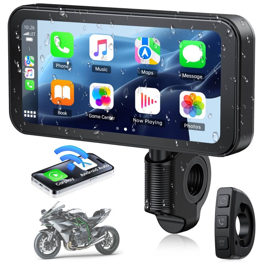 Lamto RC15 6.25" Motorcycle Carplay Screen Drahtlose Tragbare A-pple Carplay & Android Auto